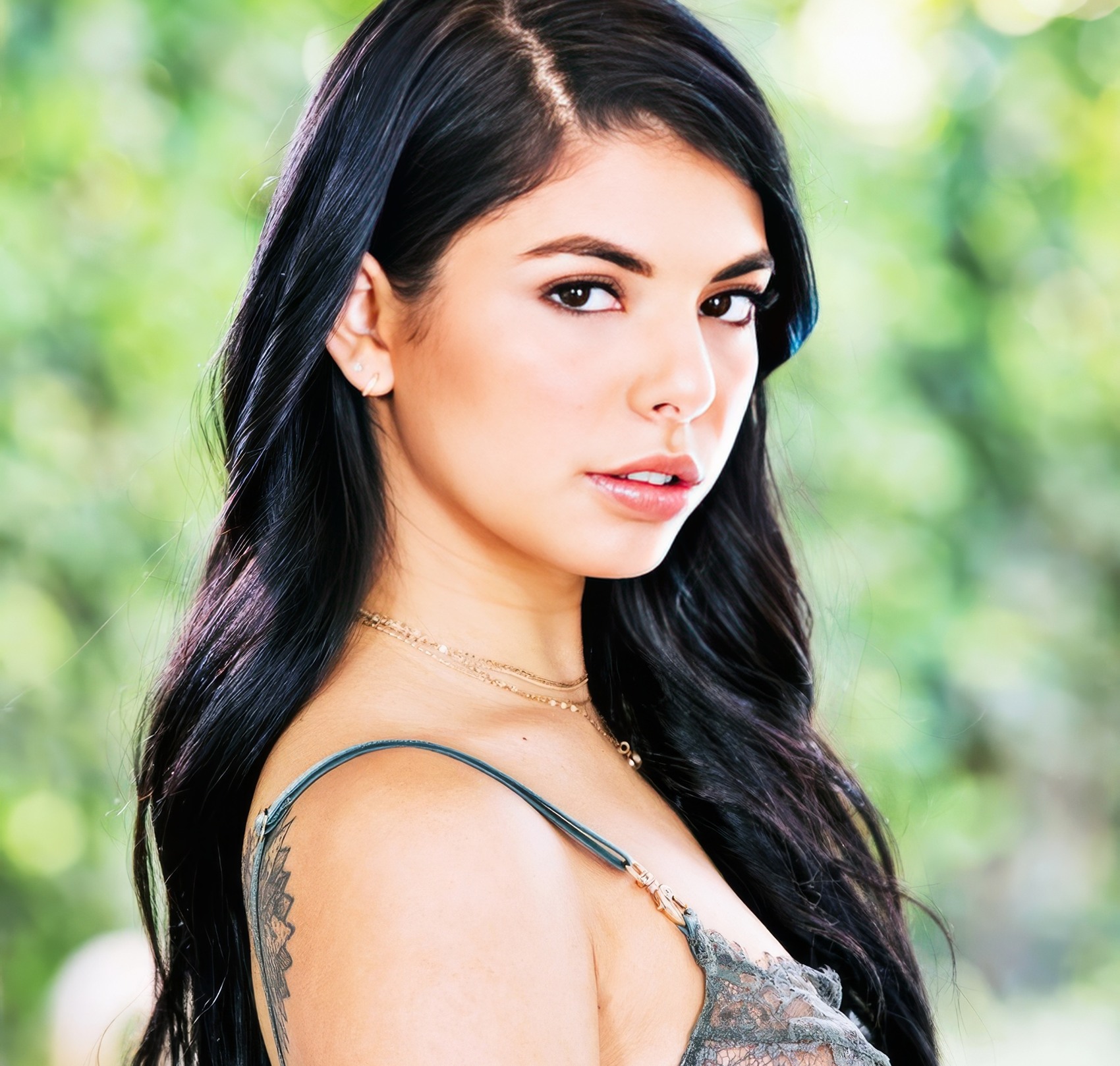Gina Valentina: Shopping for Anal (Tushy, 2018) Delicate Brazilian Brunette Nubile All Natural Green Lingerie