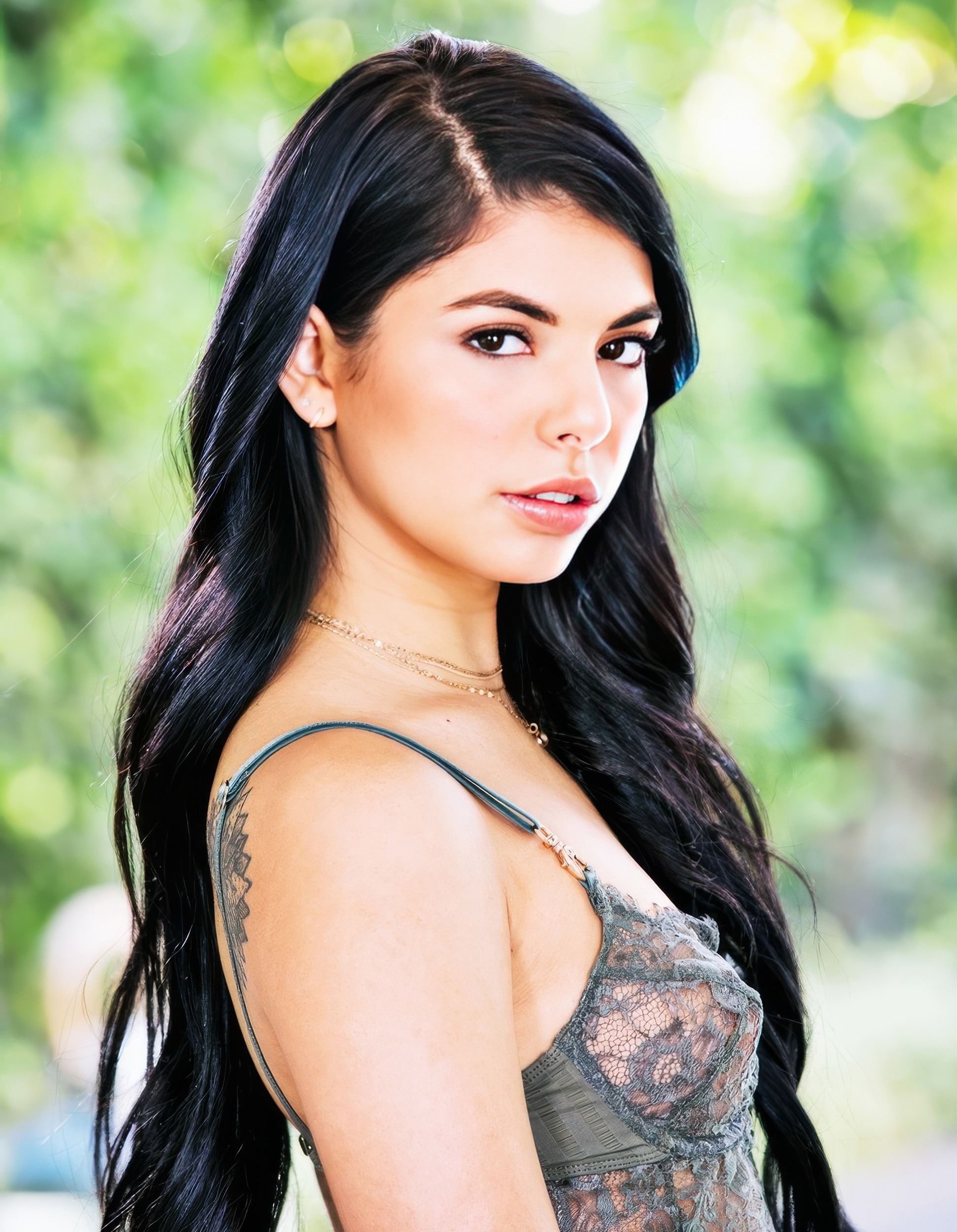 Gina Valentina: Shopping for Anal (Tushy, 2018) Delicate Brazilian Brunette Nubile All Natural Green Lingerie