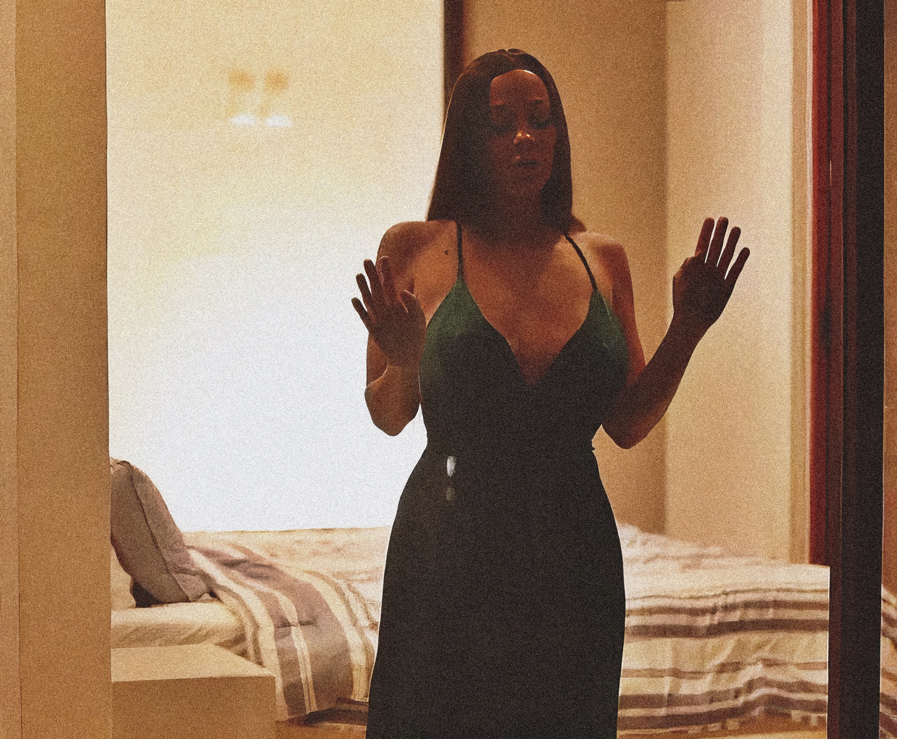 Abigail Mac at 37 Years Old Birthday as Selfie Hotwife Night Dress Bedroom (2025)