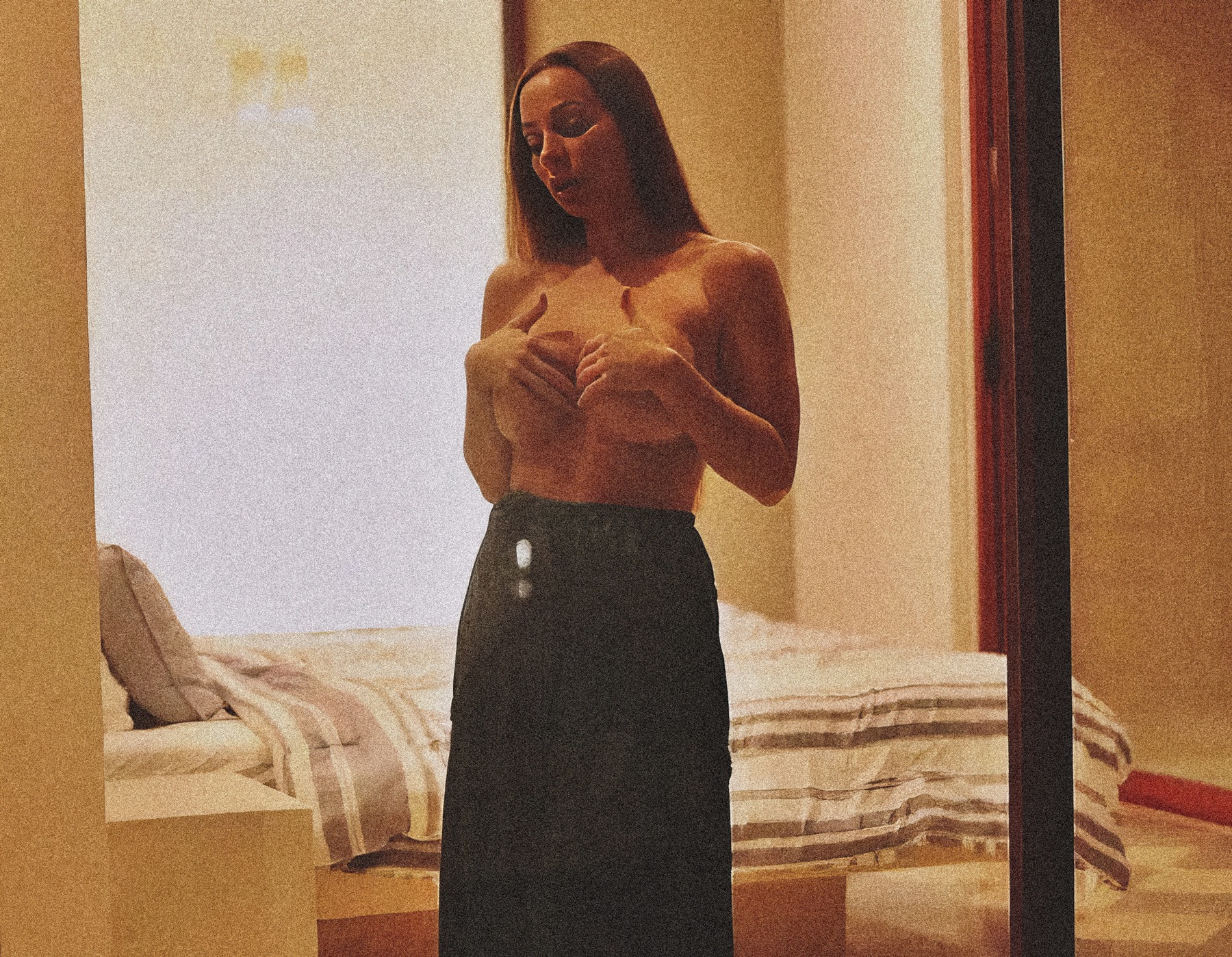 Abigail Mac at 37 Years Old Birthday as Selfie Hotwife Night Dress Bedroom (2025)