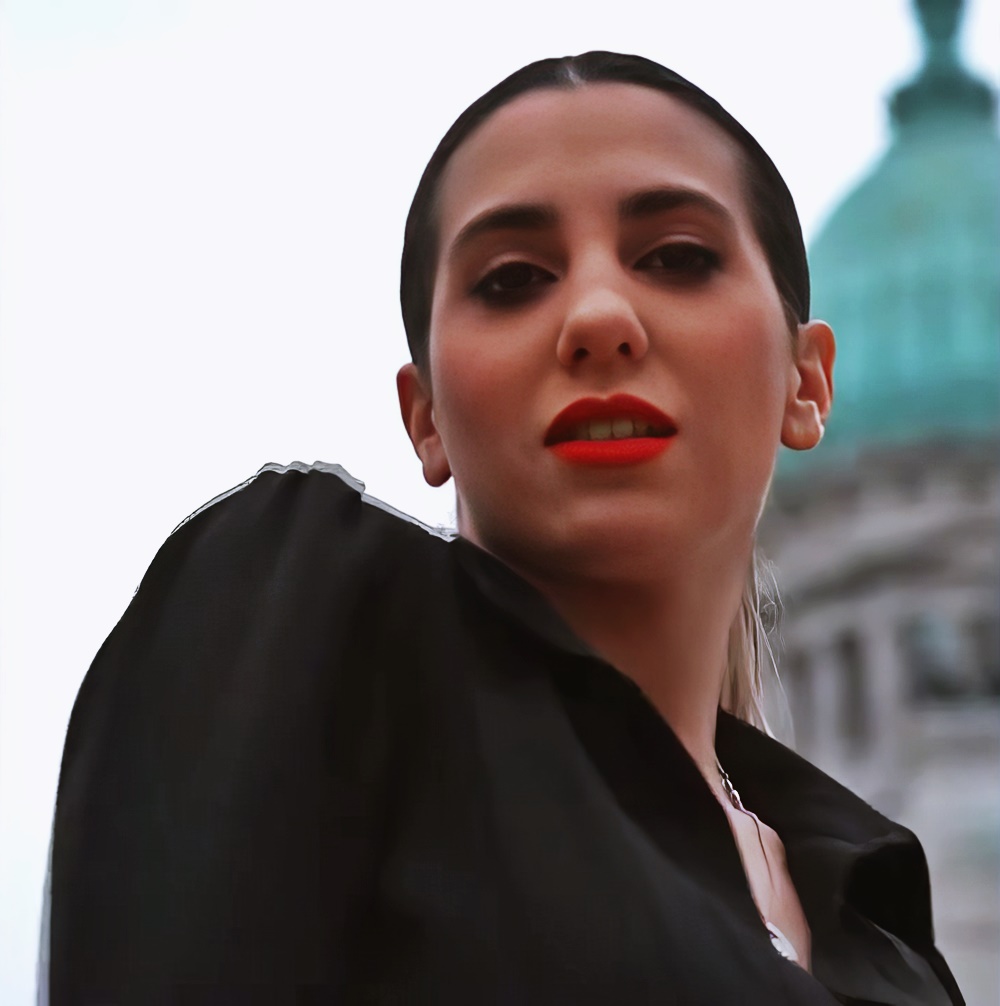 Cinthia Fernandez at 32 Years Old Face Portrait Red Lips Tango (Argentine National Congress, 2021)