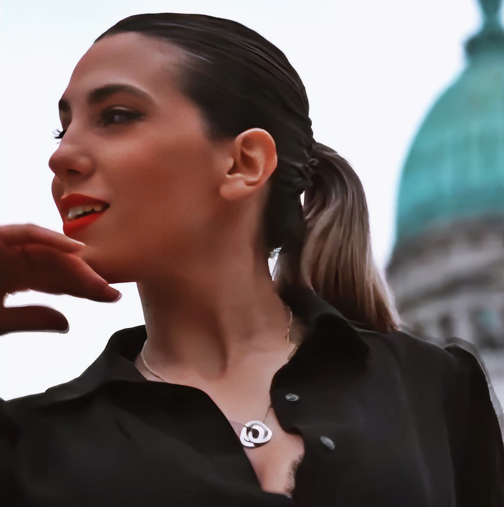 Cinthia Fernandez at 32 Years Old Face Portrait Red Lips Tango (Argentine National Congress, 2021)