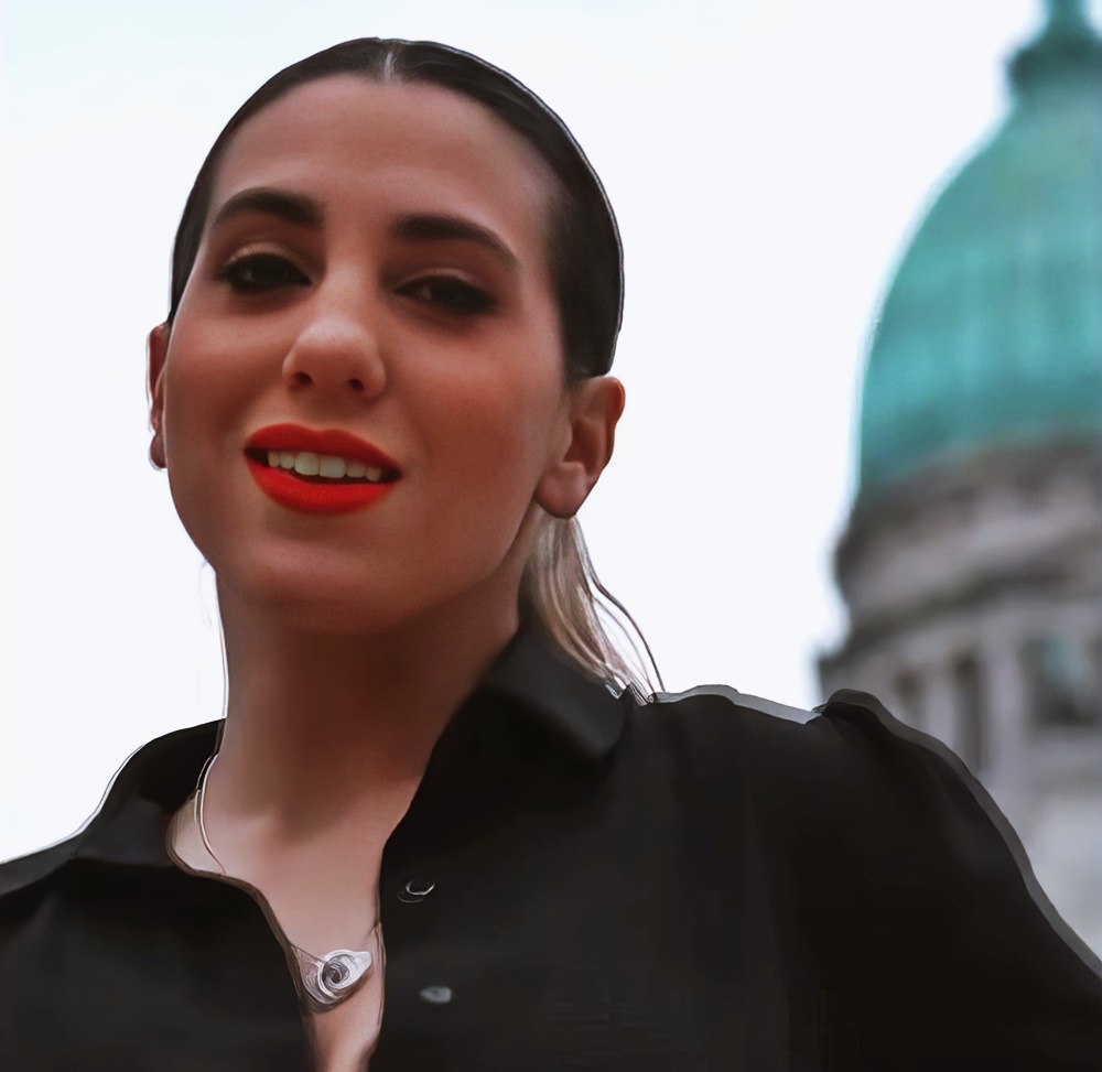 Cinthia Fernandez at 32 Years Old Face Portrait Red Lips Tango (Argentine National Congress, 2021)