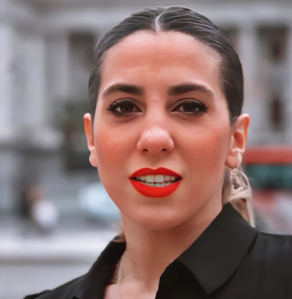 Cinthia Fernandez at 32 Years Old Face Portrait Red Lips Tango (Argentine National Congress, 2021)