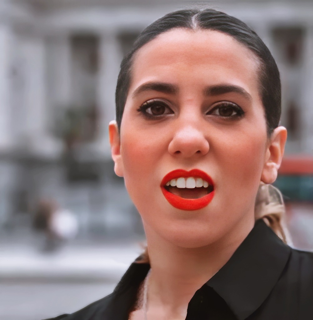 Cinthia Fernandez at 32 Years Old Face Portrait Red Lips Tango (Argentine National Congress, 2021)