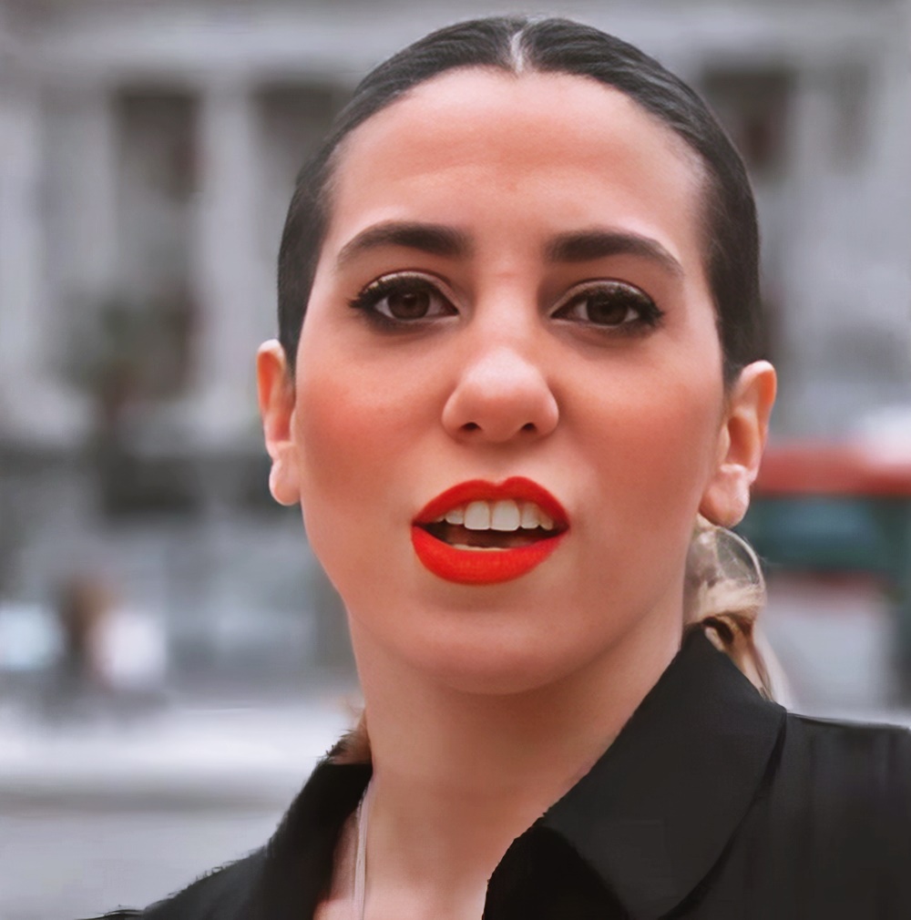 Cinthia Fernandez at 32 Years Old Face Portrait Red Lips Tango (Argentine National Congress, 2021)