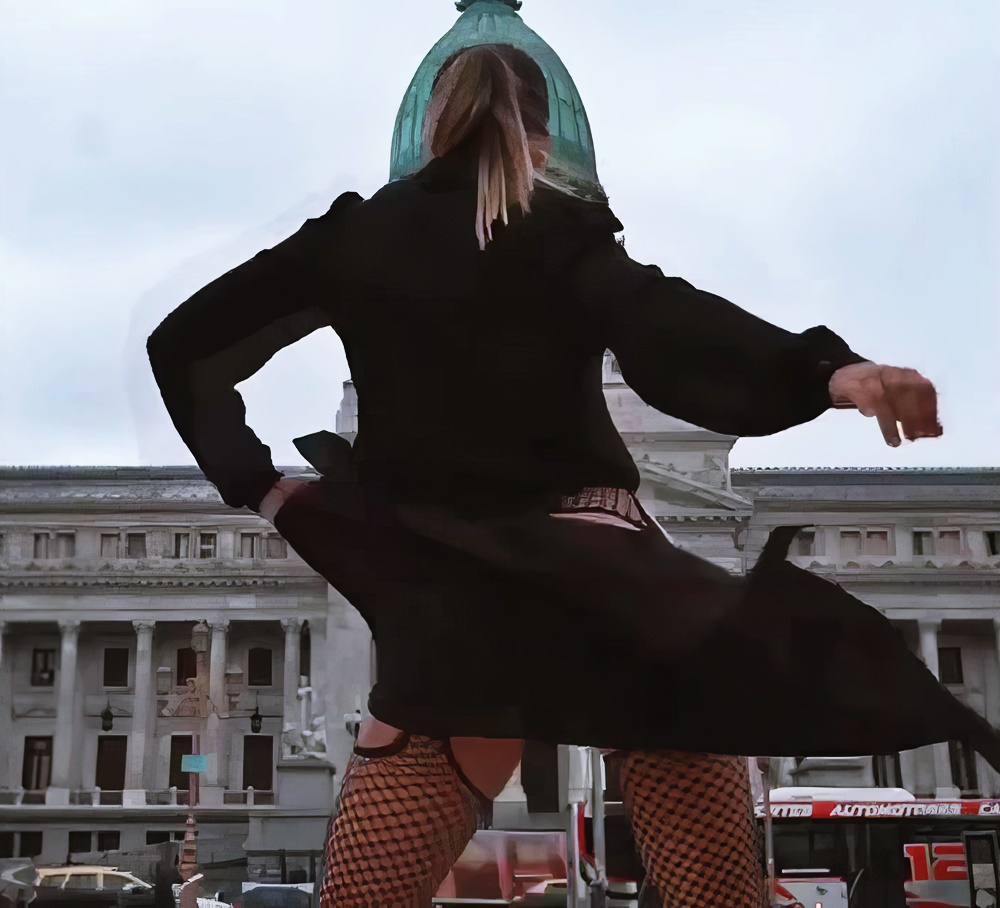 Cinthia Fernandez at 32 Years Old: Black Sexy Dress and Stocking Fishnet Lingerie (Argentine National Congress, 2021)