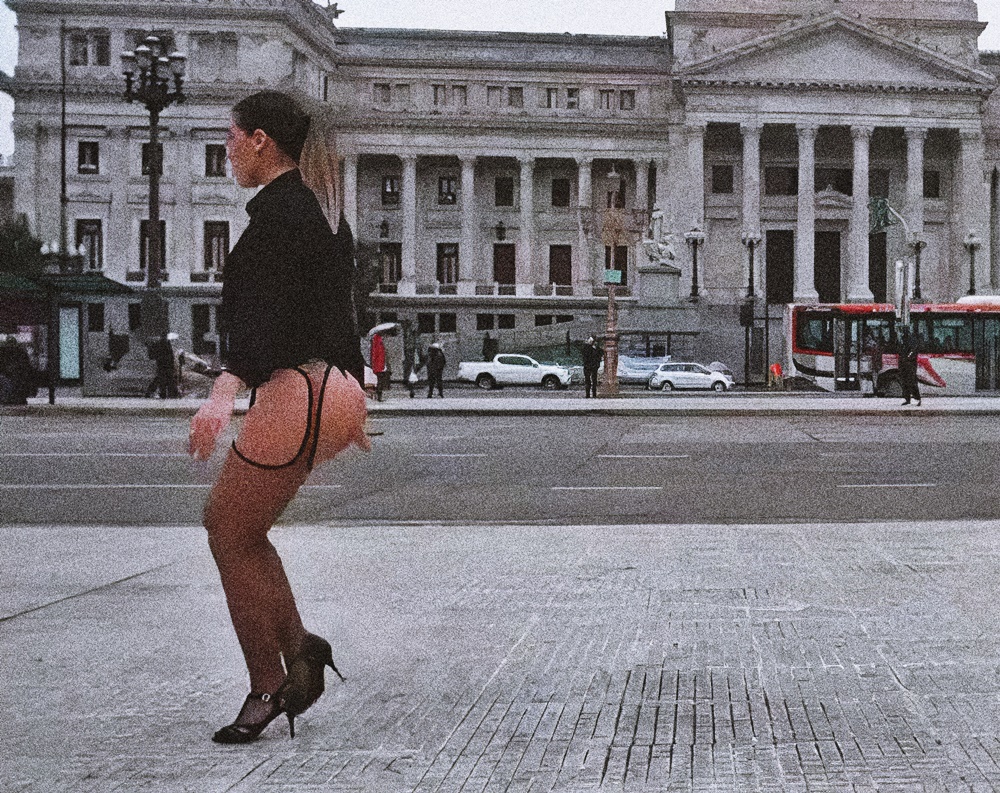 Cinthia Fernandez at 32 Years Old: Black Sexy Dress and Stocking Fishnet Lingerie (Argentine National Congress, 2021)