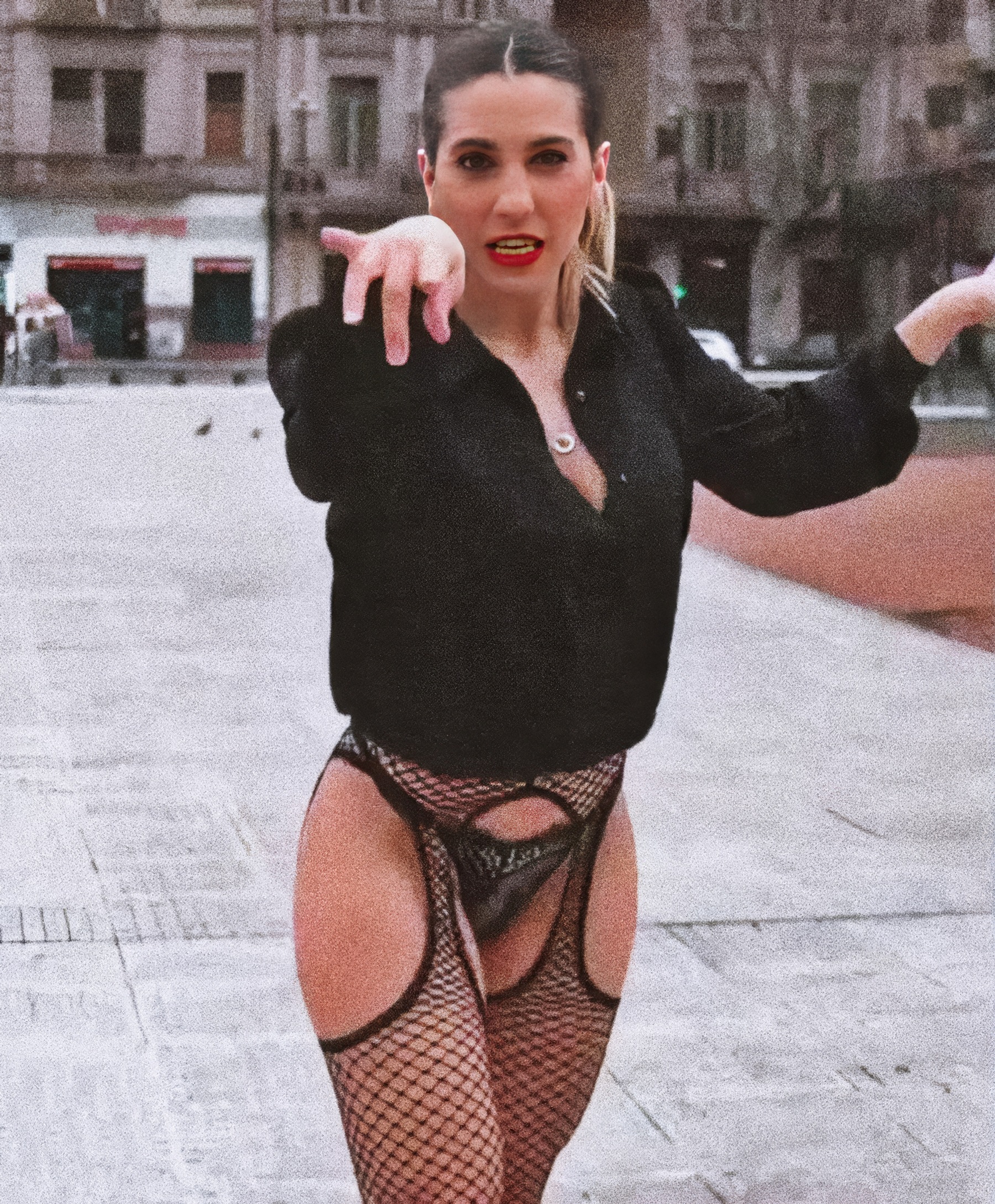 Cinthia Fernandez at 32 Years Old: Black Sexy Dress and Stocking Fishnet Lingerie (Argentine National Congress, 2021)