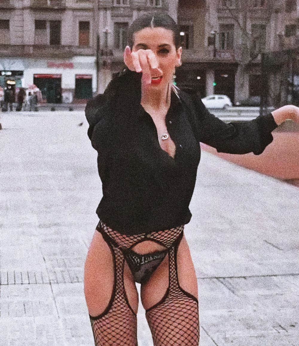 Cinthia Fernandez at 32 Years Old: Black Sexy Dress and Stocking Fishnet Lingerie (Argentine National Congress, 2021)