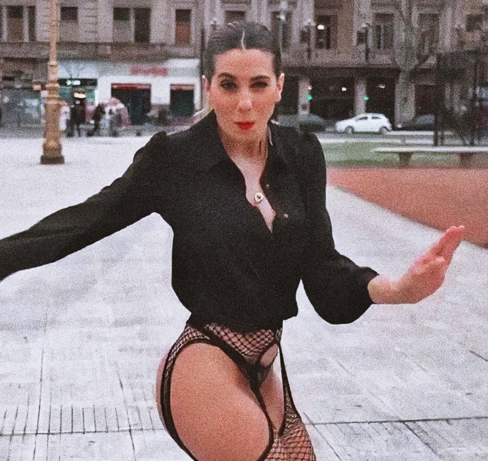 Cinthia Fernandez at 32 Years Old: Black Sexy Dress and Stocking Fishnet Lingerie (Argentine National Congress, 2021)