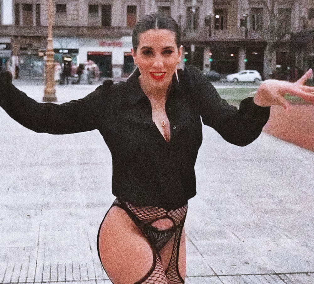 Cinthia Fernandez at 32 Years Old: Black Sexy Dress and Stocking Fishnet Lingerie (Argentine National Congress, 2021)