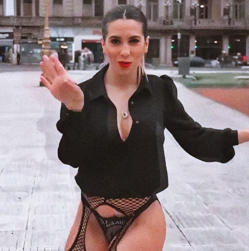 Cinthia Fernandez at 32 Years Old: Black Sexy Dress and Stocking Fishnet Lingerie (Argentine National Congress, 2021)
