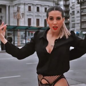 Cinthia Fernandez at 32 Years Old: Black Sexy Dress and Stocking Fishnet Lingerie (Argentine National Congress, 2021)