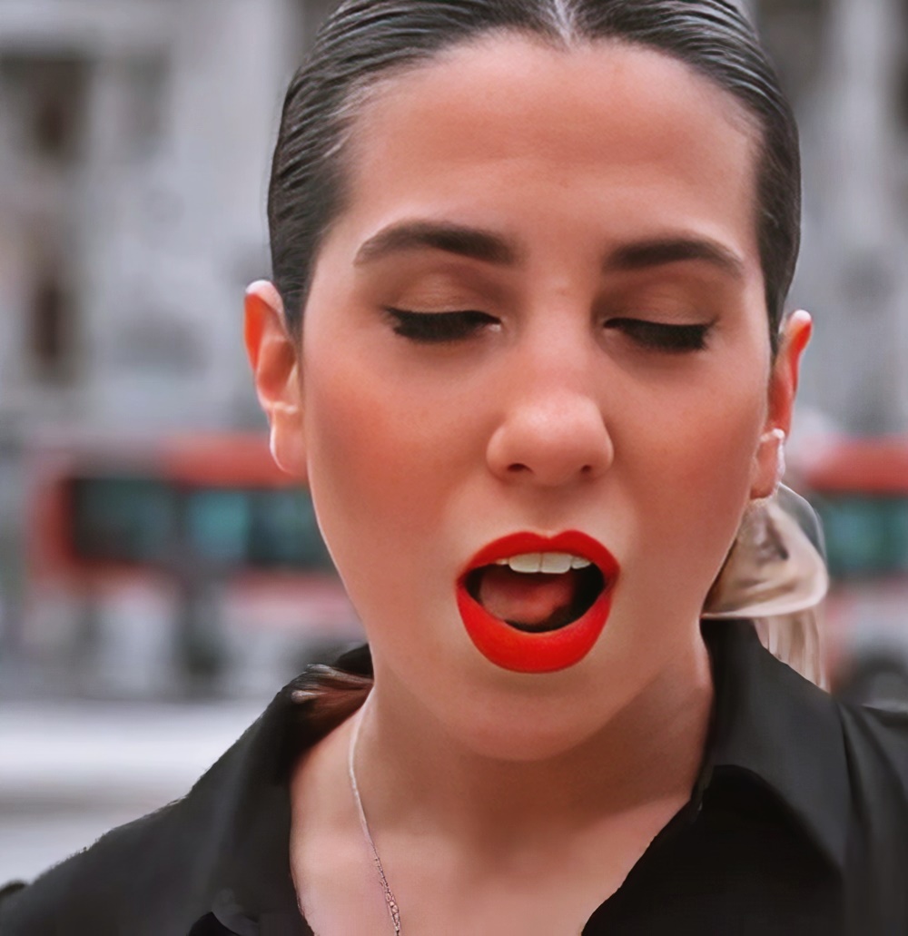 Cinthia Fernandez at 32 Years Old Face Portrait Red Lips Tango (Argentine National Congress, 2021)