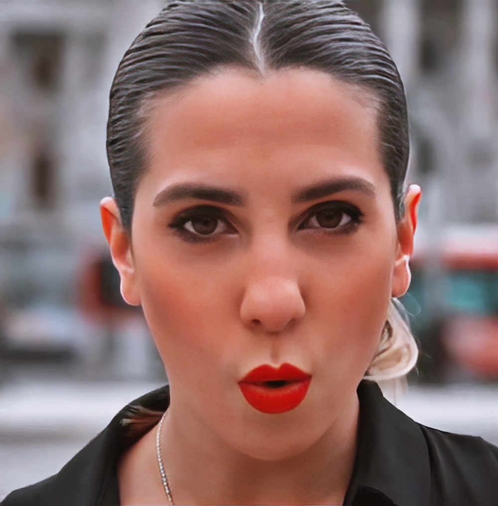 Cinthia Fernandez at 32 Years Old Face Portrait Red Lips Tango (Argentine National Congress, 2021)