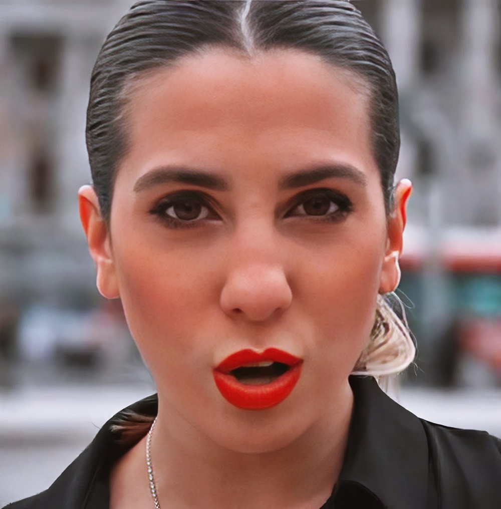 Cinthia Fernandez at 32 Years Old Face Portrait Red Lips Tango (Argentine National Congress, 2021)