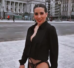 Cinthia Fernandez at 32 Years Old: Black Sexy Dress and Stocking Fishnet Lingerie (Argentine National Congress, 2021)