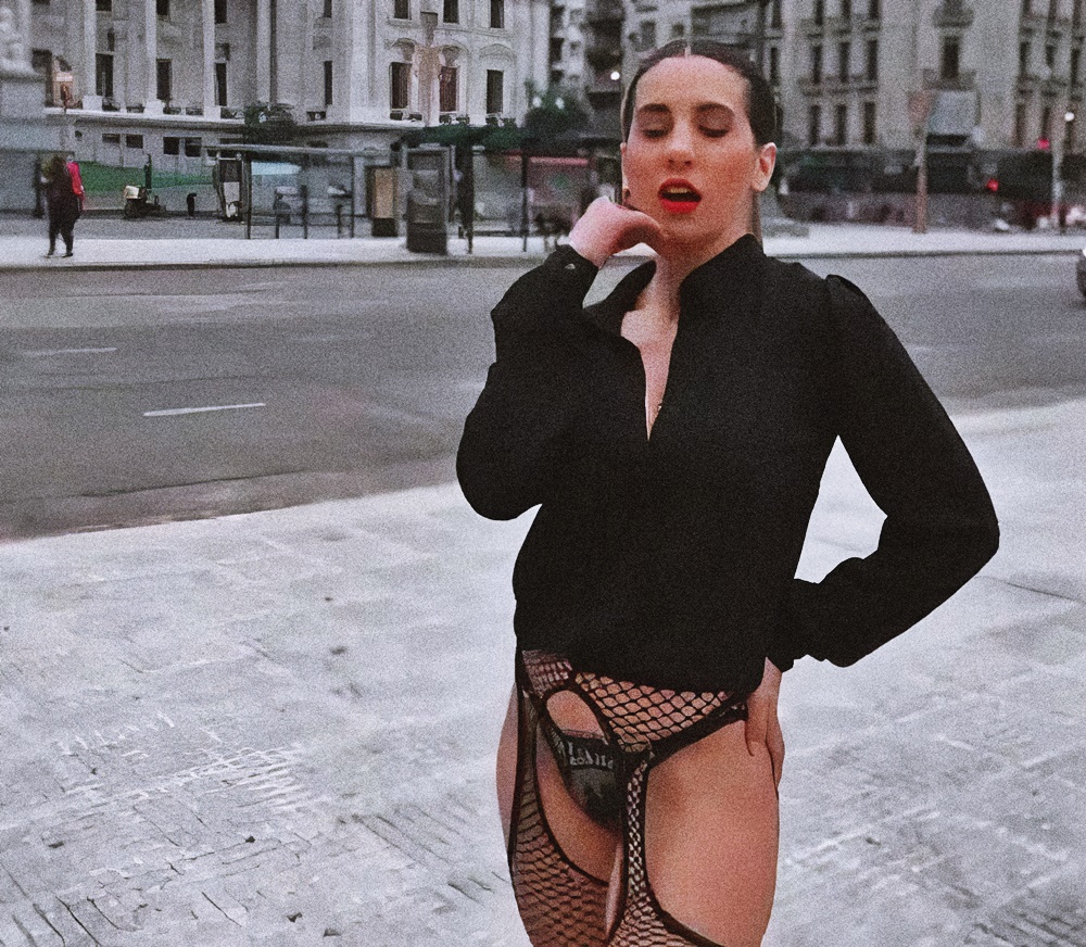 Cinthia Fernandez at 32 Years Old: Black Sexy Dress and Stocking Fishnet Lingerie (Argentine National Congress, 2021)