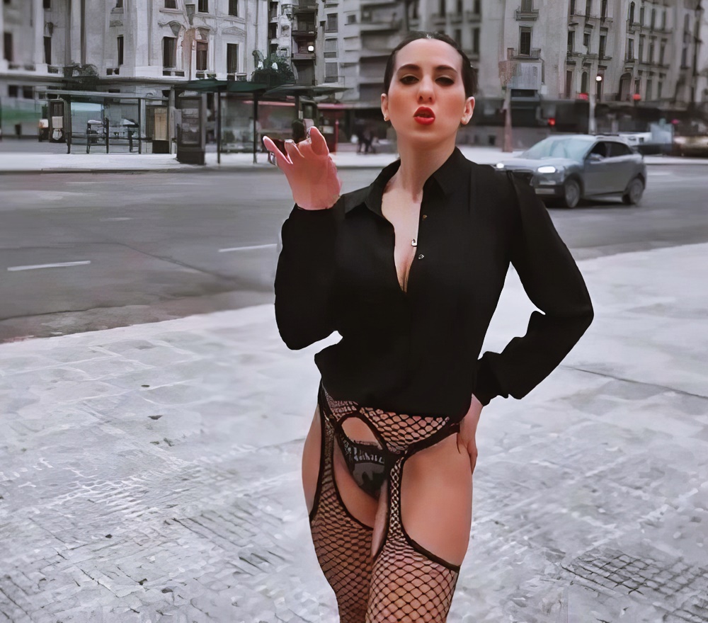 Cinthia Fernandez at 32 Years Old: Black Sexy Dress and Stocking Fishnet Lingerie (Argentine National Congress, 2021)