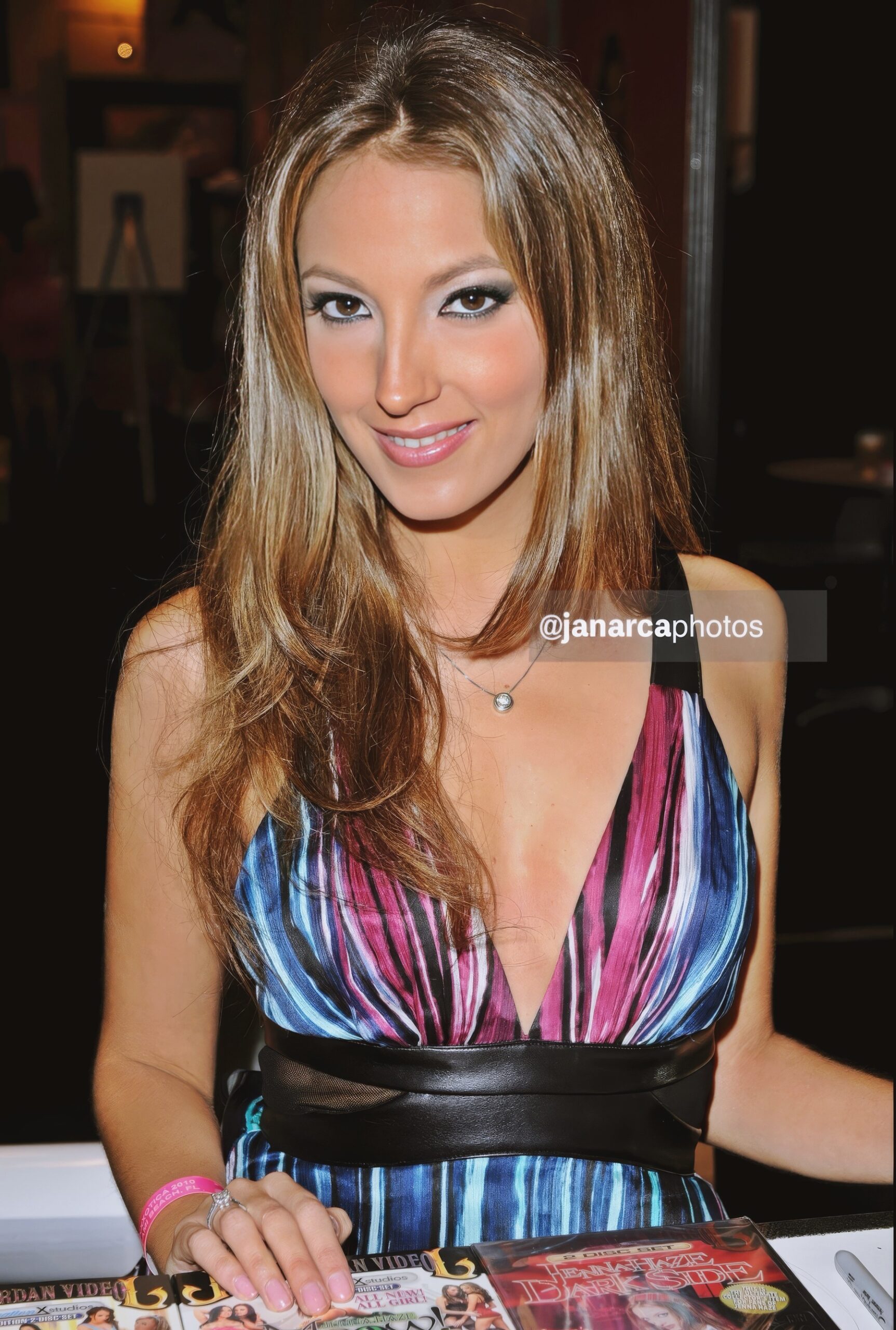 Jenna Haze at 27 Years Old at Miami Exotica 2010 Slender Auburn XXX Expo Gala Night Dress