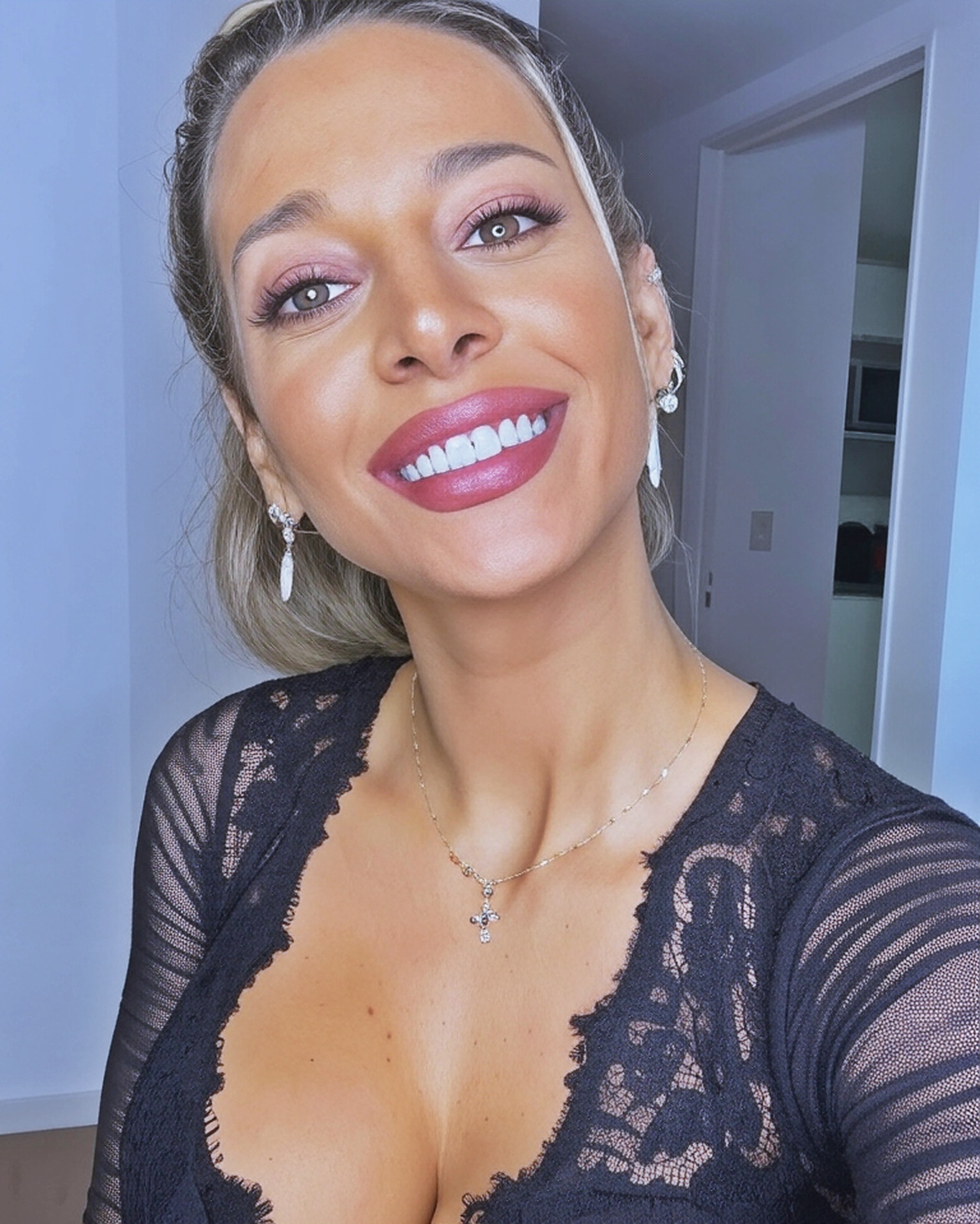 Sol Perez at 31 Years Old: Busty Blonde Bombshell Argentina Model Almost Pornstar Lacy Brassiere Lingerie (2025)