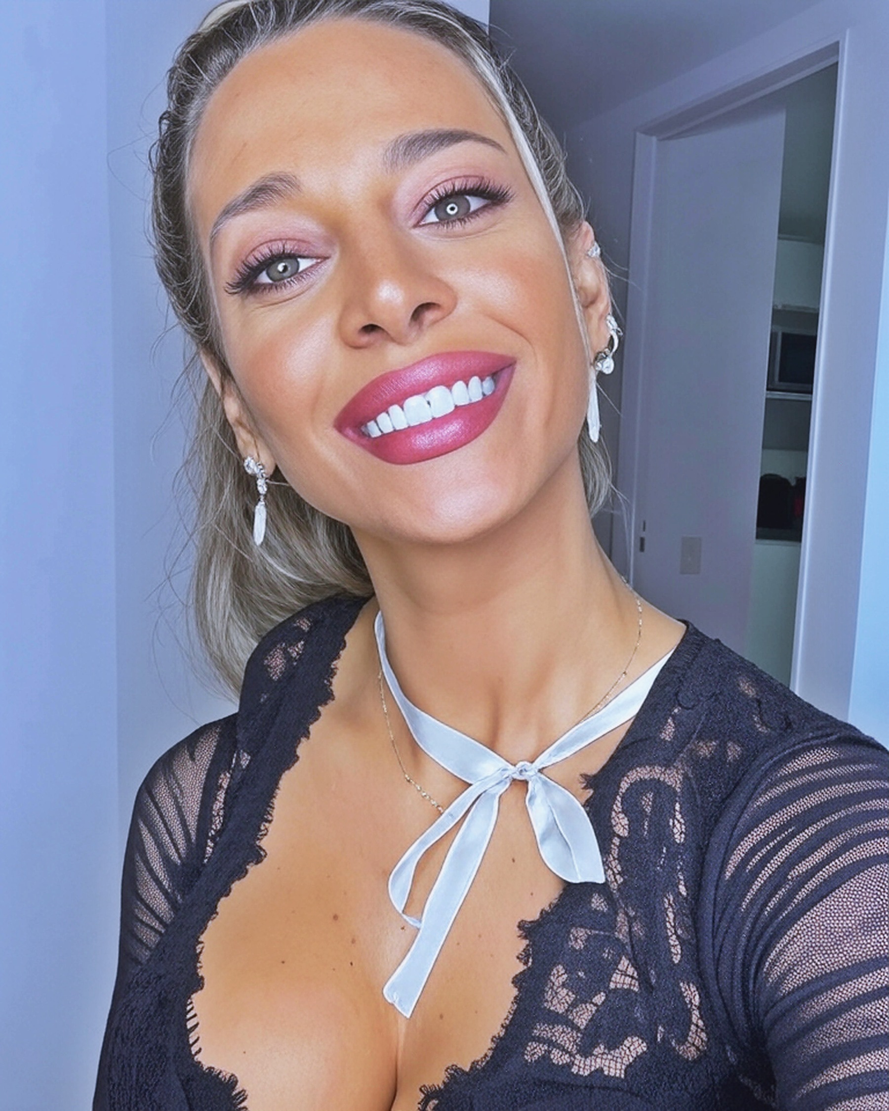 Sol Perez at 31 Years Old: Busty Blonde Bombshell Argentina Model Almost Pornstar Lacy Brassiere Lingerie (2025)