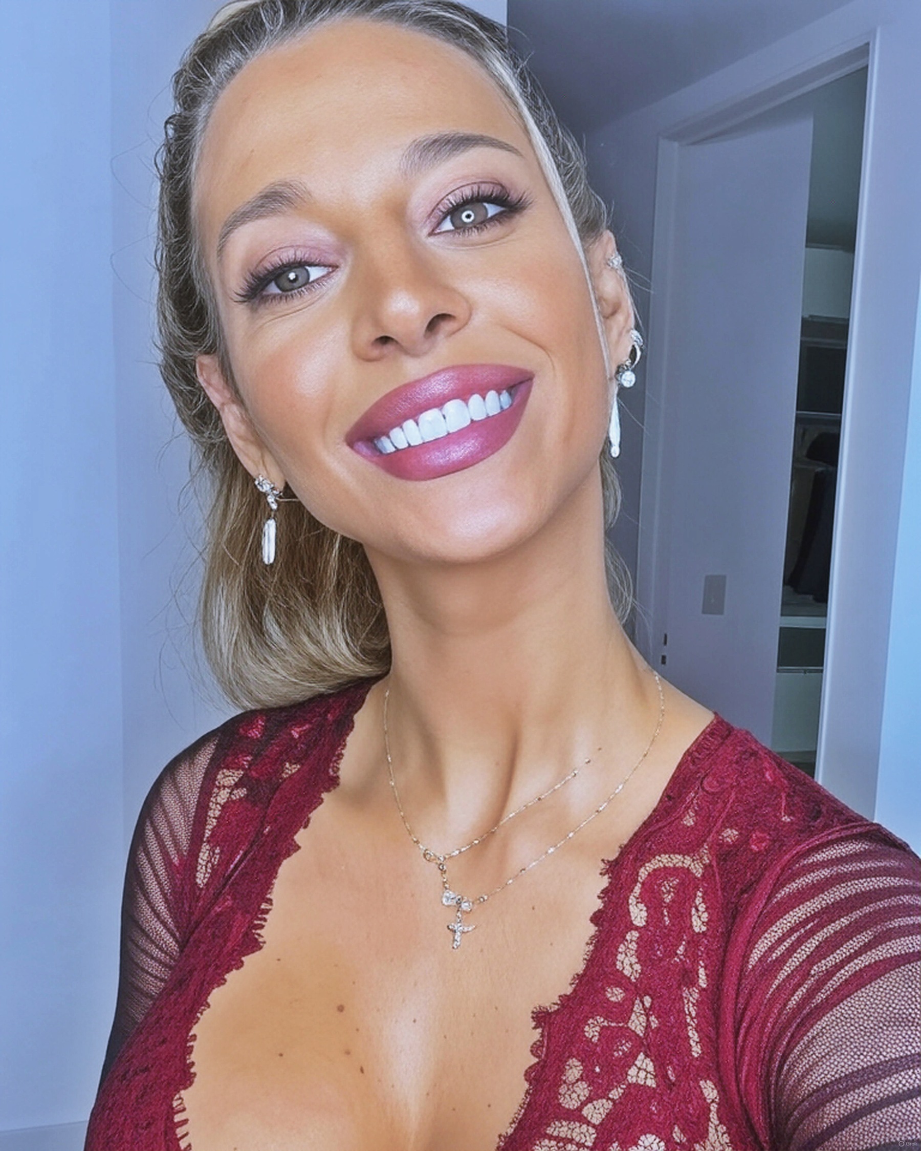 Sol Perez at 31 Years Old: Busty Blonde Bombshell Argentina Model Almost Pornstar Lacy Brassiere Lingerie (2025)