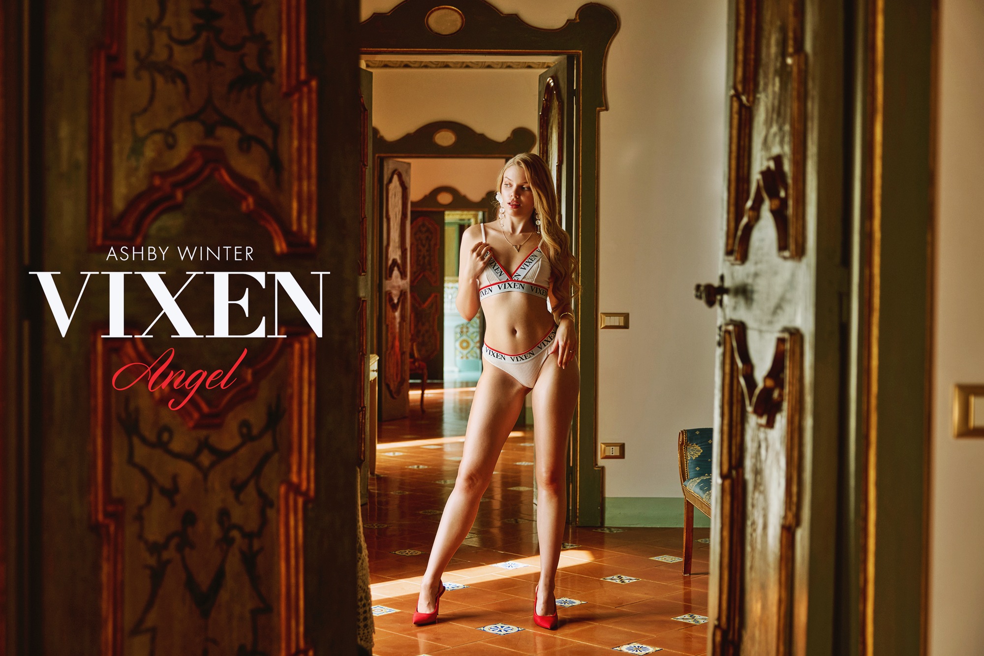 Ashby Winter at 24 Years Old Vixen Angel November 2025 White Swimsuit Bikini Blonde European Princess