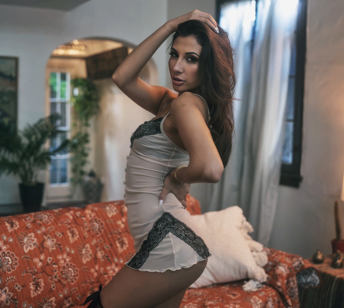 Gianna Dior at 26 Years Old: Lucid Bull (LucidFlix, 2024) Enchantress Bunette Delicate Slender Princess Nubile Black Lingerie Beige Nightsuit