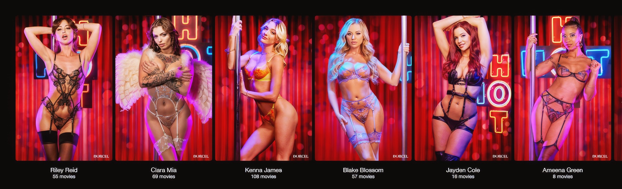 Riley Reid at 34 Years Old Big Comeback: Strip (Dorcel, 2025) Kenna James, Jayden Cole, Nicole Vaunt, Blake Blossom, Anna Claire Clouds, Gizelle Blanco, Nicole Doshi, Clara Mia, Ameena Green, y Scarlett Alexis
