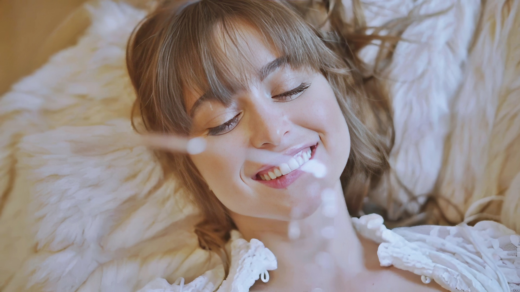 Riley Reid, Solo: Reading I'd Die For You by Scott Fitzgerald (2023) White Lingerie Delicate MILF Solo Tease