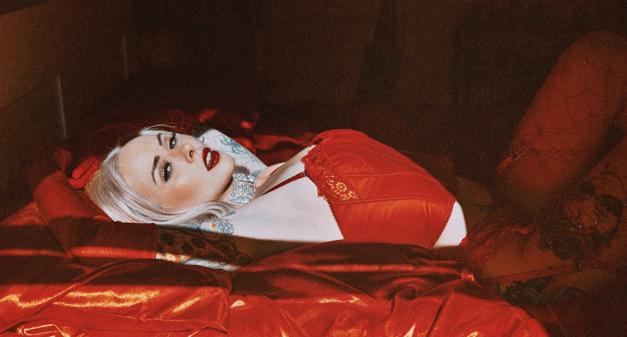 Alysha Nett: Fashion Erotic Model and Centerfold (2022/2023) Red Bodysuit Corset Lingerie