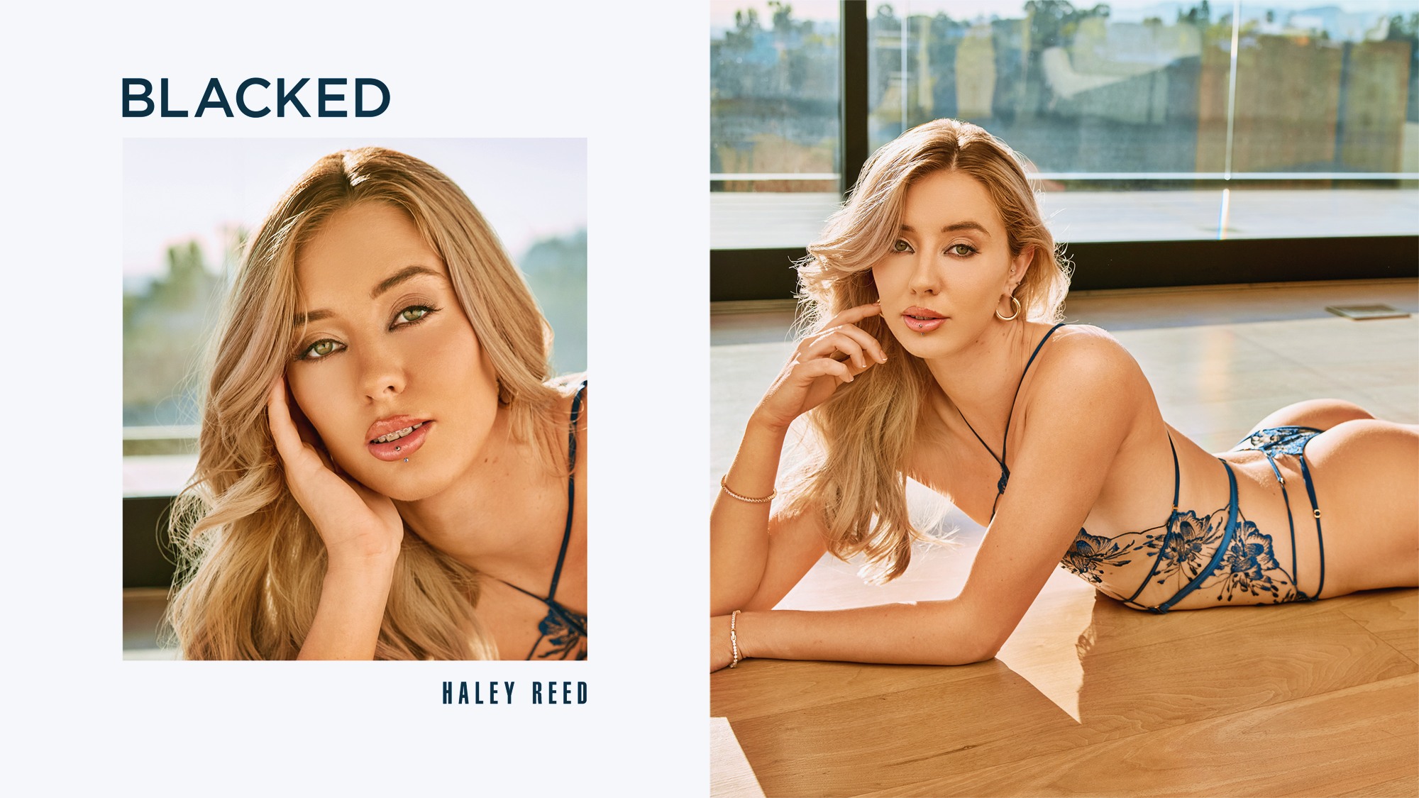 Haley Reed at 28 Years Old: Insatiable Blonde Is Addicted To BBC (Blacked, 2025) Blonde Slender Natural Blue Lingerie Face Portrait Green Gaze Eyes