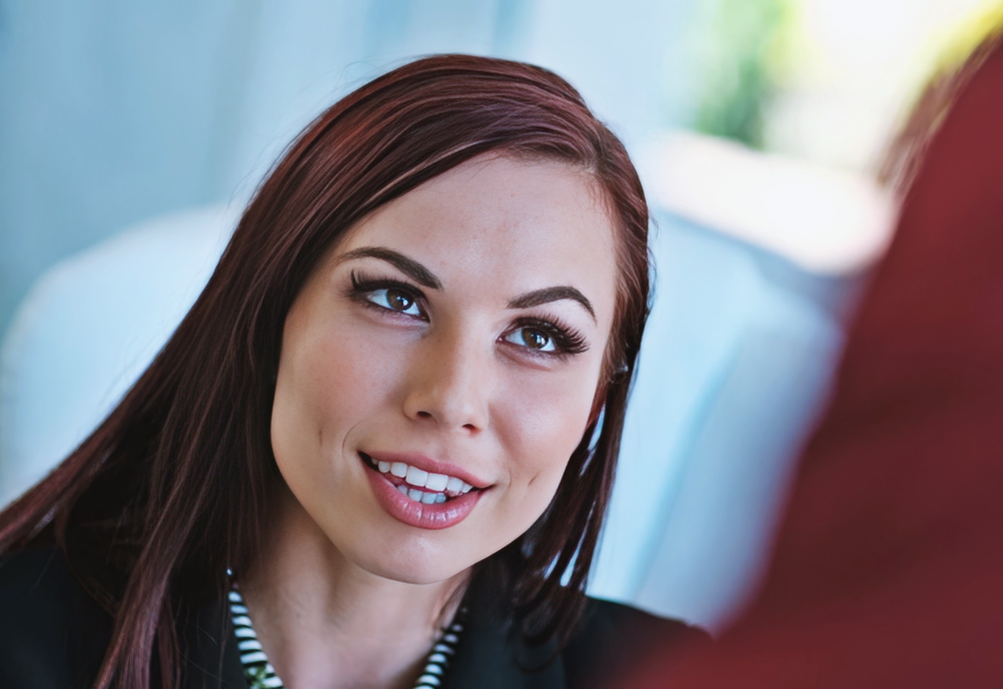 Aidra Fox at 22 Years Old: Boss Lady (DarkX, 2018) Executive Dress Redhead Nubile Natural