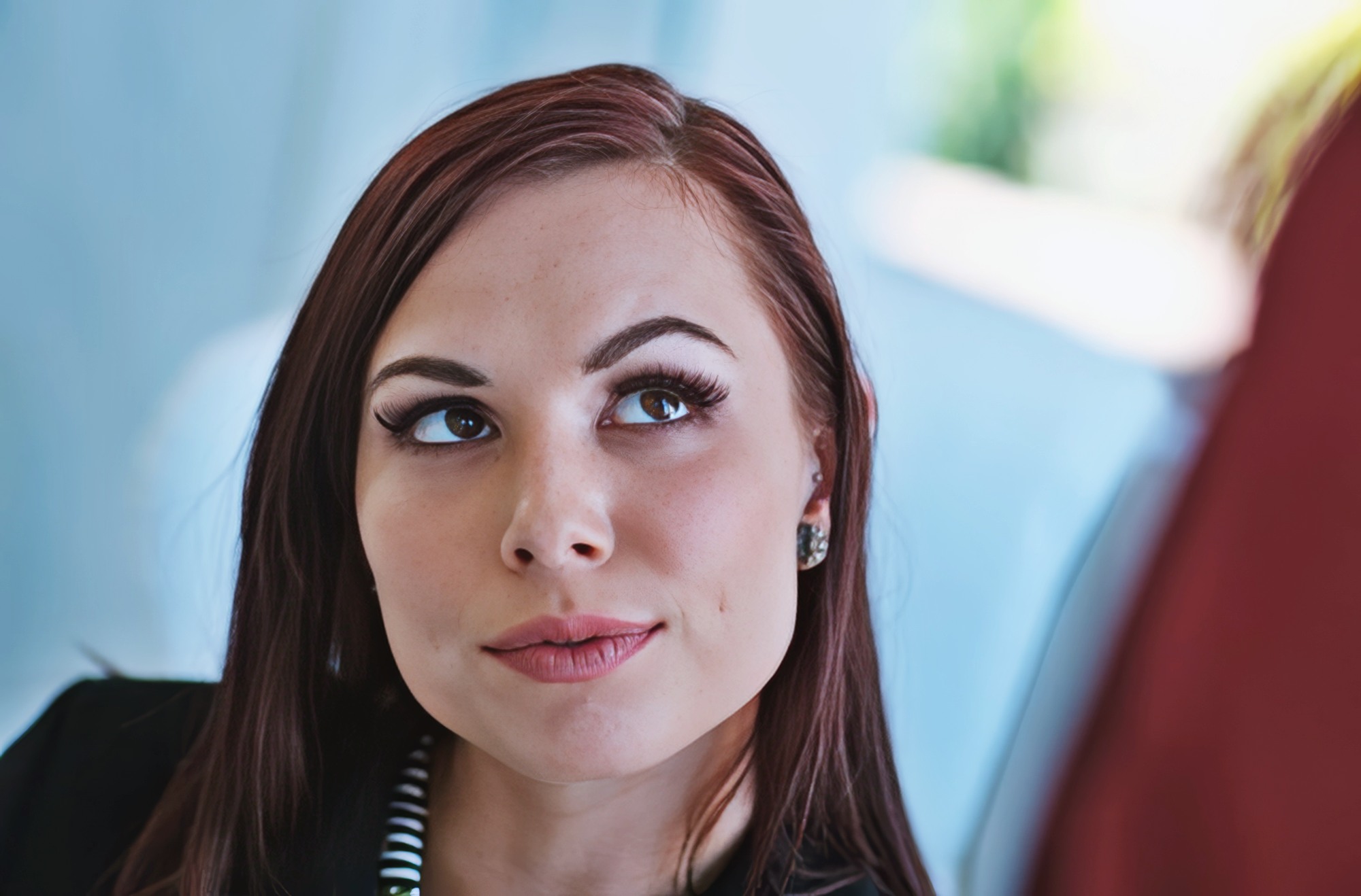 Aidra Fox at 22 Years Old: Boss Lady (DarkX, 2018) Executive Dress Redhead Nubile Natural