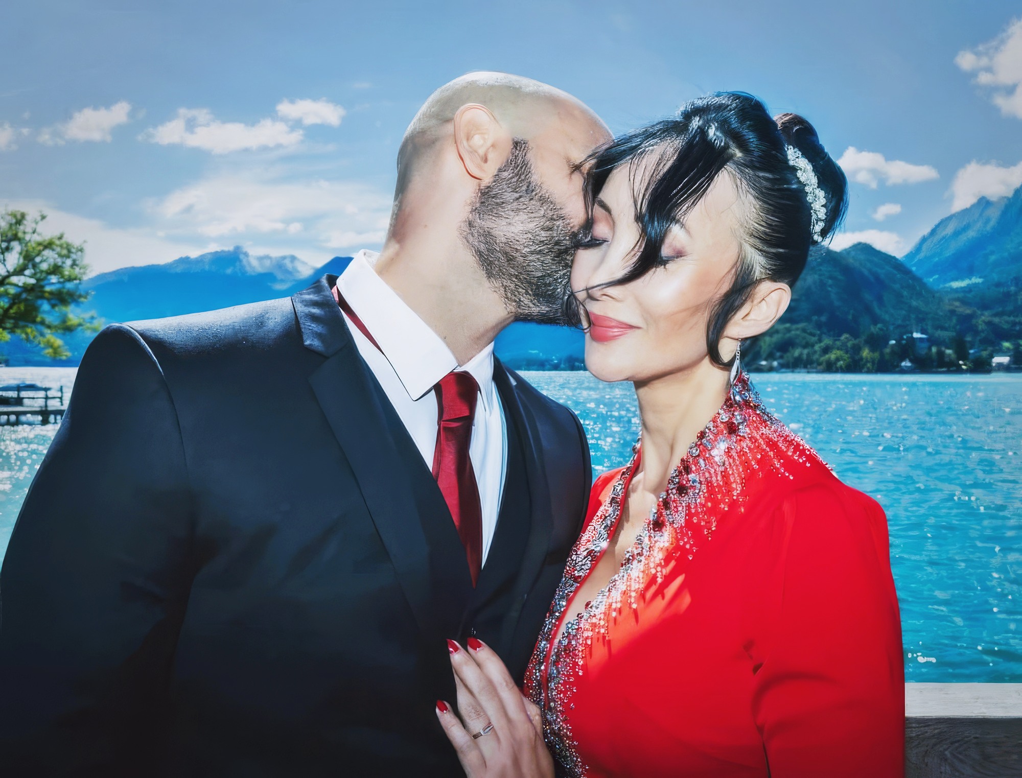 Katsuni as Céline Tran and Married (2024) Retired French Asian Perfomer Red Dress Mariage