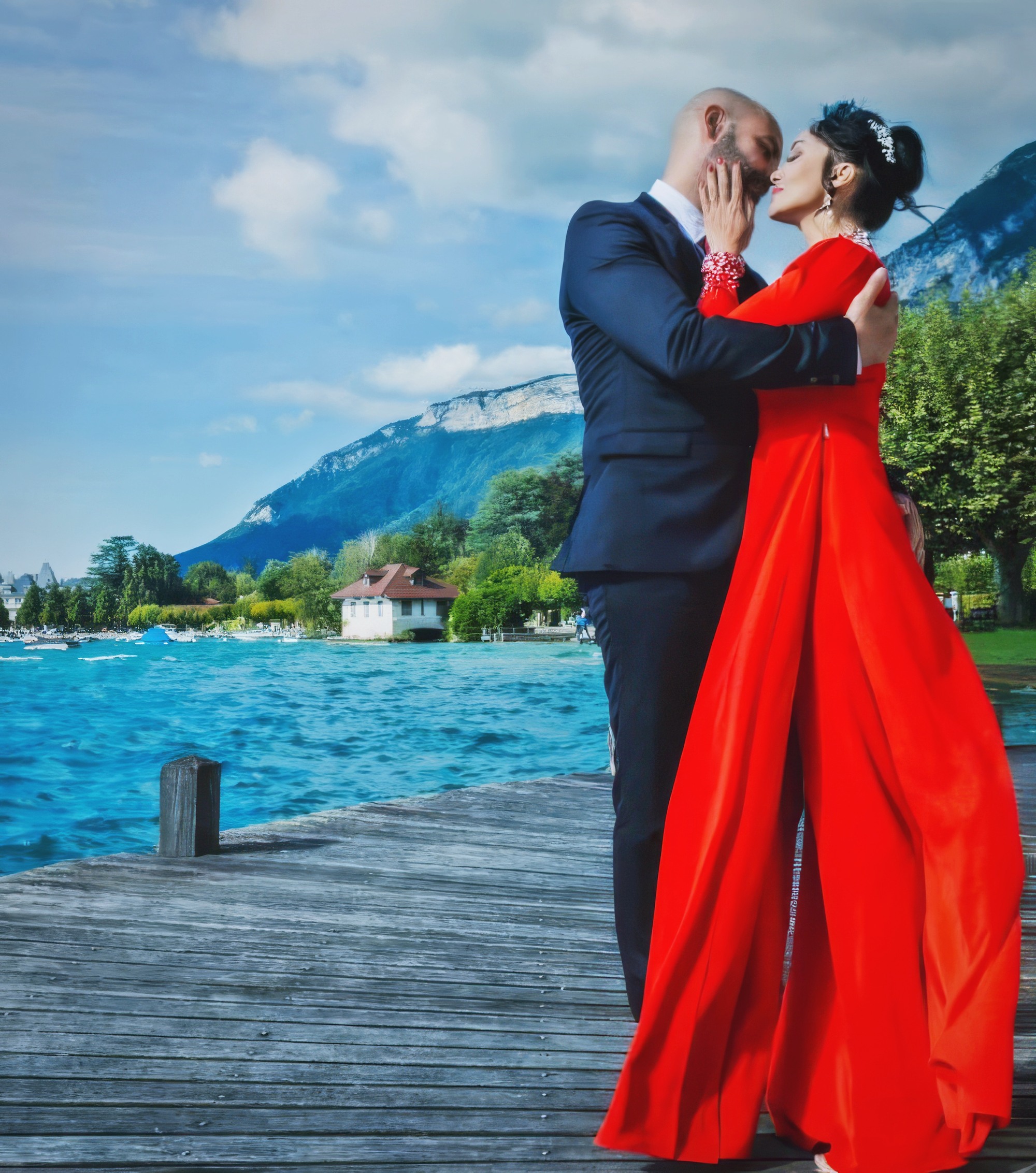 Katsuni as Céline Tran and Married (2024) Retired French Asian Perfomer Red Dress Mariage
