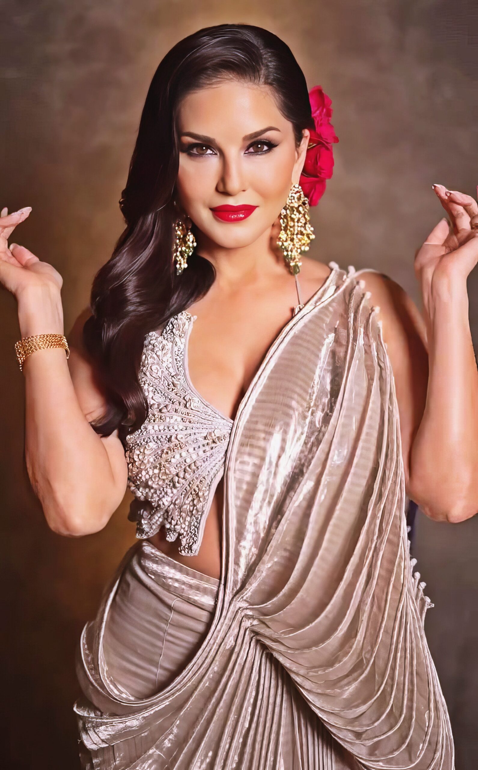 Sunny Leone at 43 Years Old as Erotic Centerfold Model and Bollywood India Star (2024)