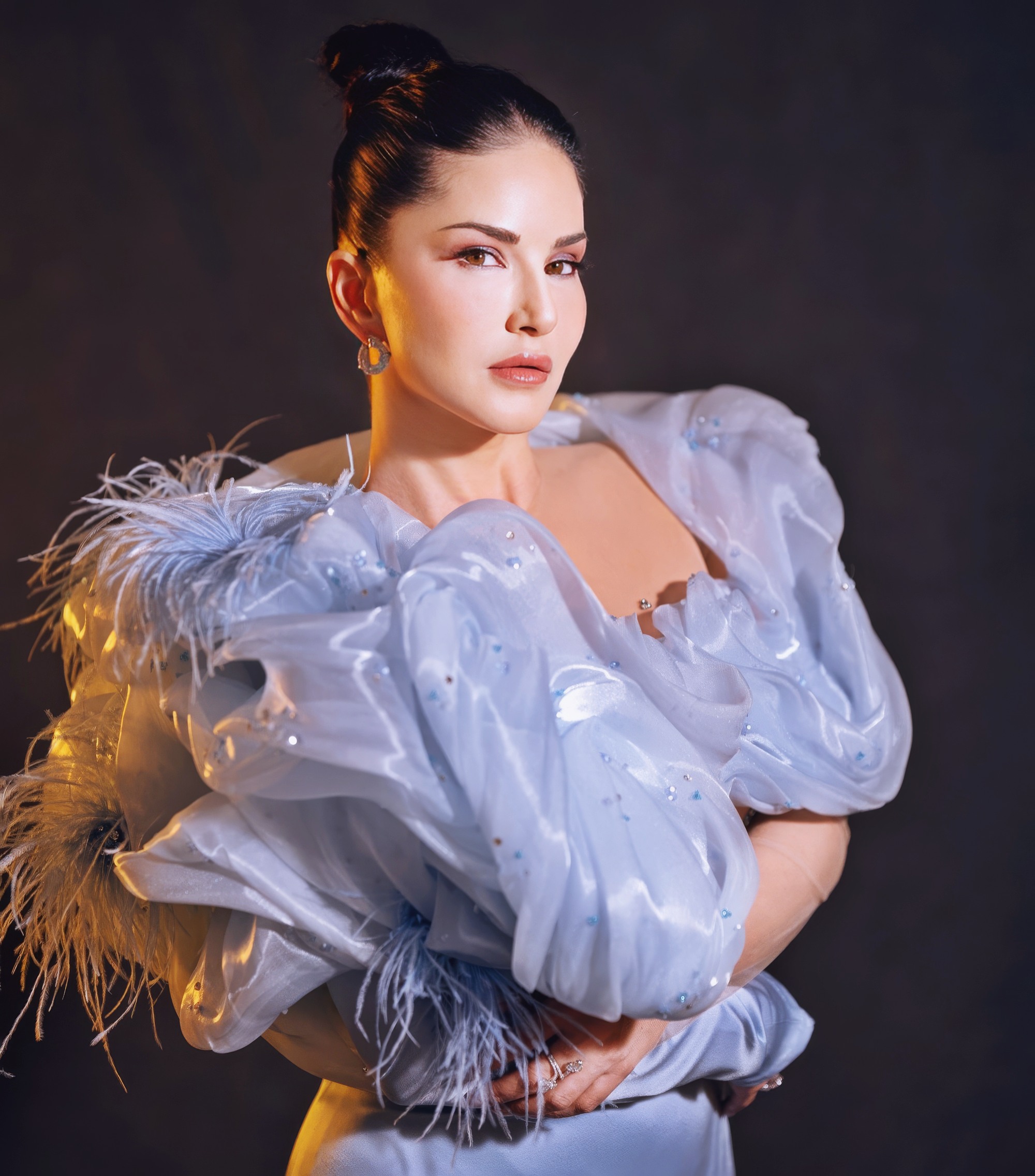 Sunny Leone at 43 Years Old as Erotic Centerfold Model and Bollywood India Star (2024)