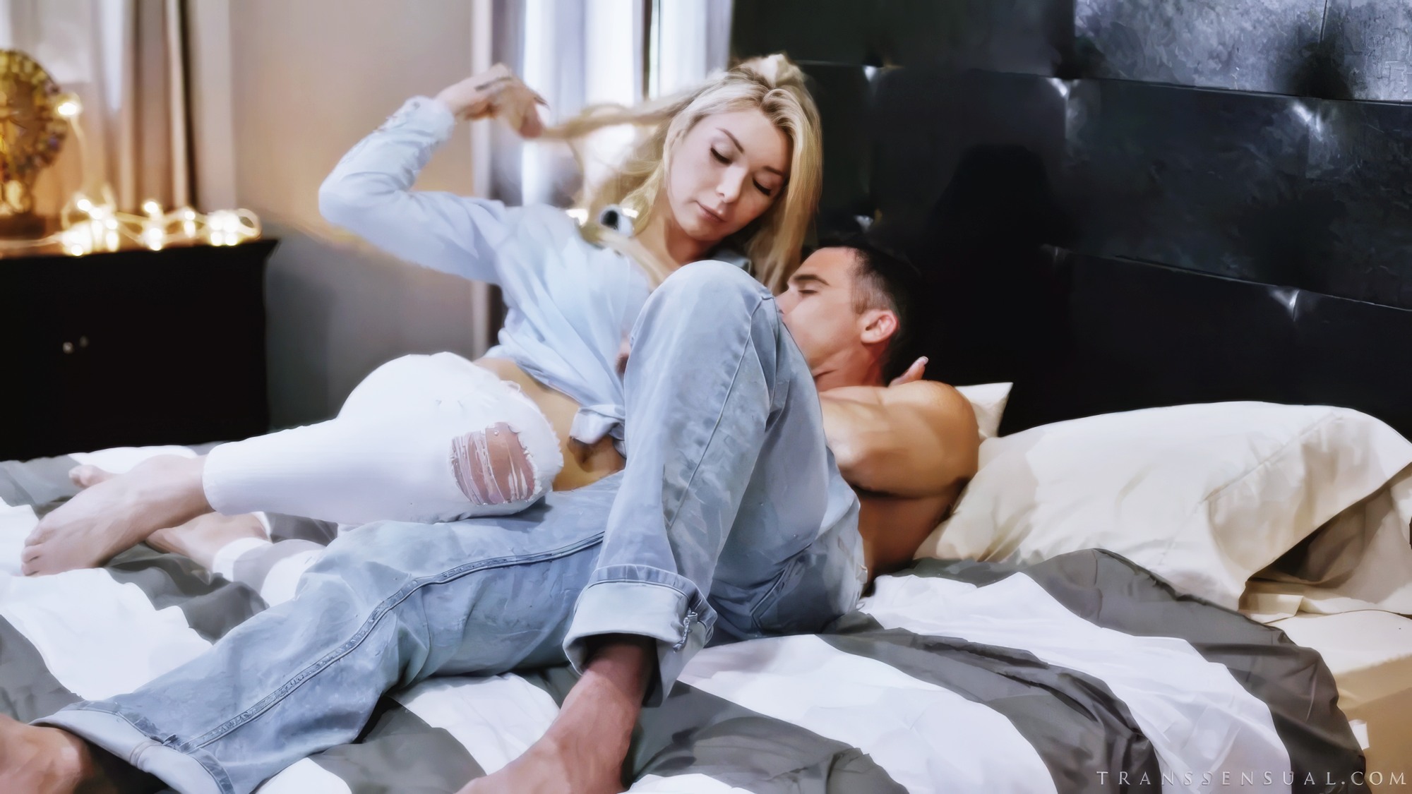 Aubrey Kate at 30 Years Old: Some TS Like It Hot Scene 4 (TransSensual, 2020) Blonde Busty MILF Shemale TS Girl Sex Bed