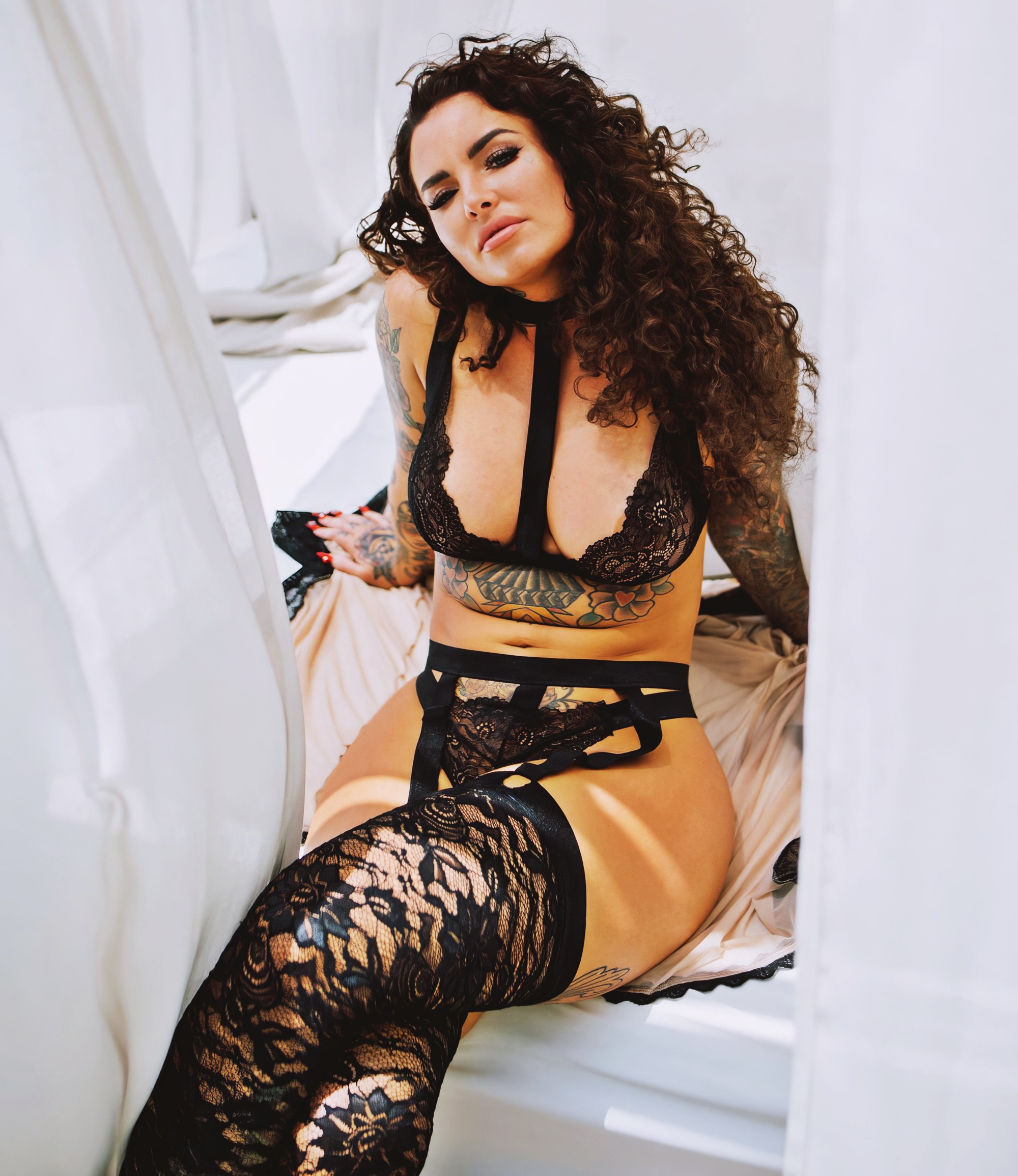 Christy Mack at 34 Years Old as Erotic Centerfold Model Black Fetish Lingerie Brunette Tattooed Bombshell MILF (2026)