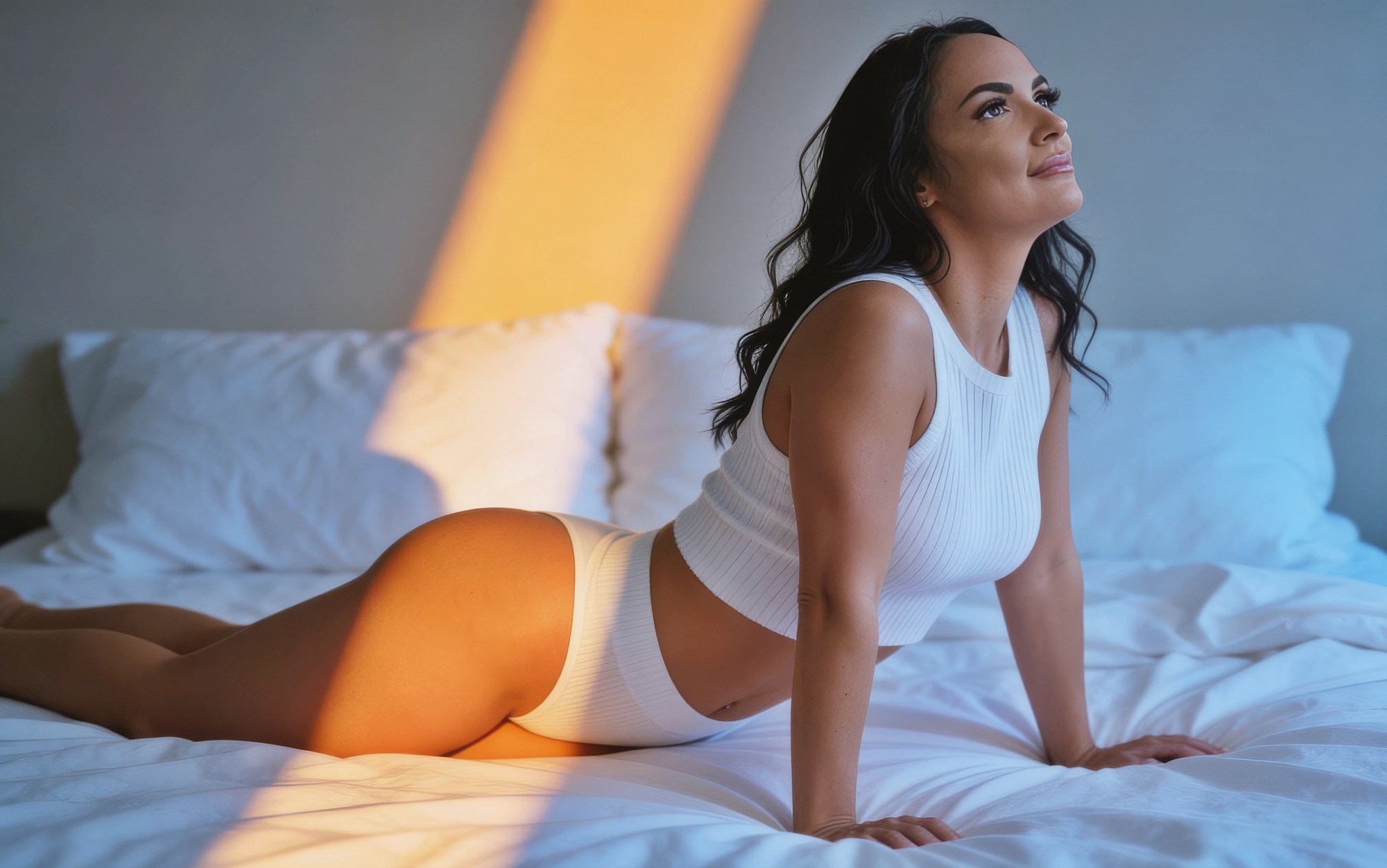 Sofi Ryan at 33 Years Old as Erotic Centerfold Model as MILF All Natural Black Bodysuit Lingerie Brunette (2026)