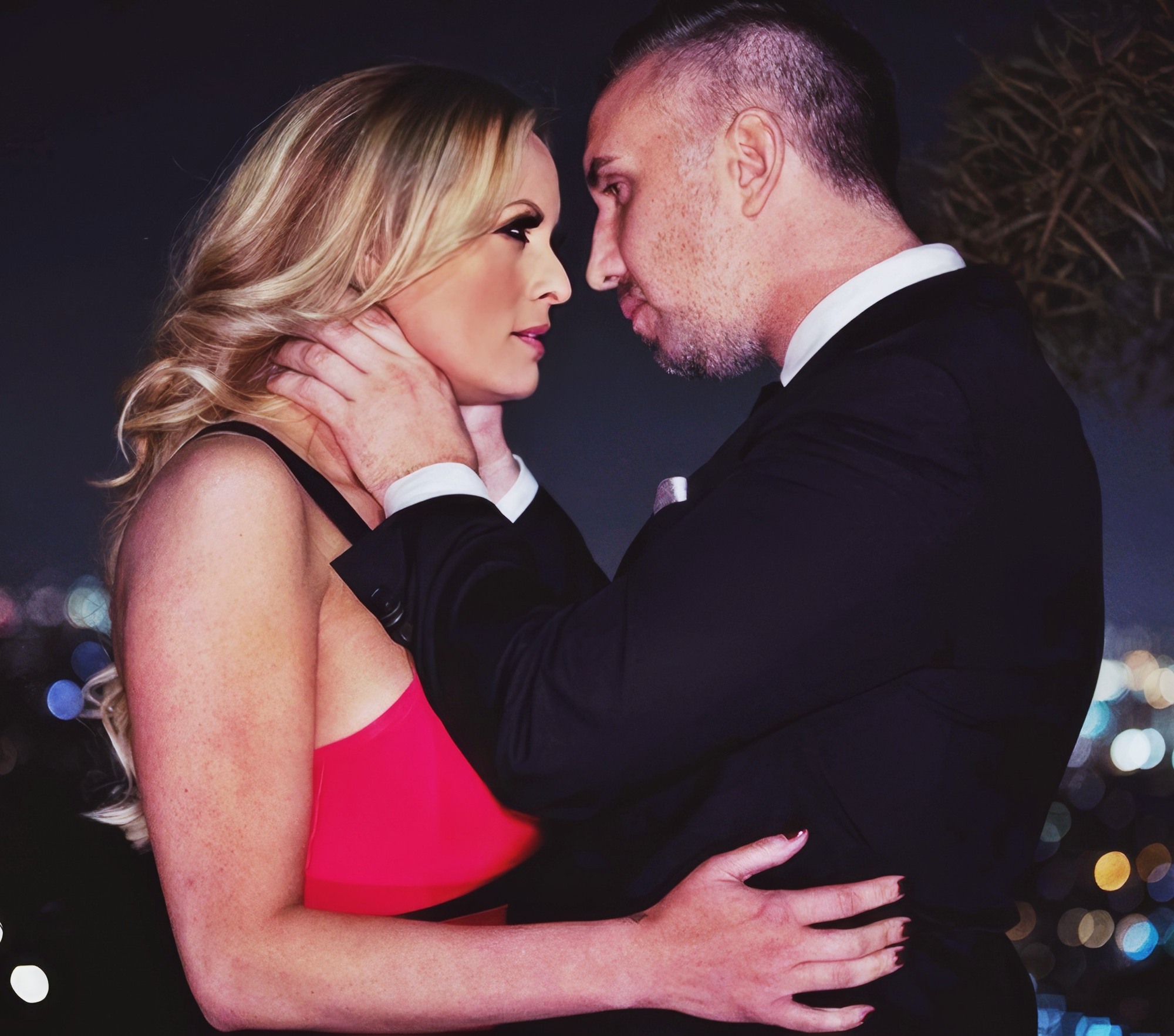 Stormy Daniels at 39 Years Old Comeback: Stormy Secrets (Brazzers, 2018) Red Dress Ourdoor Night