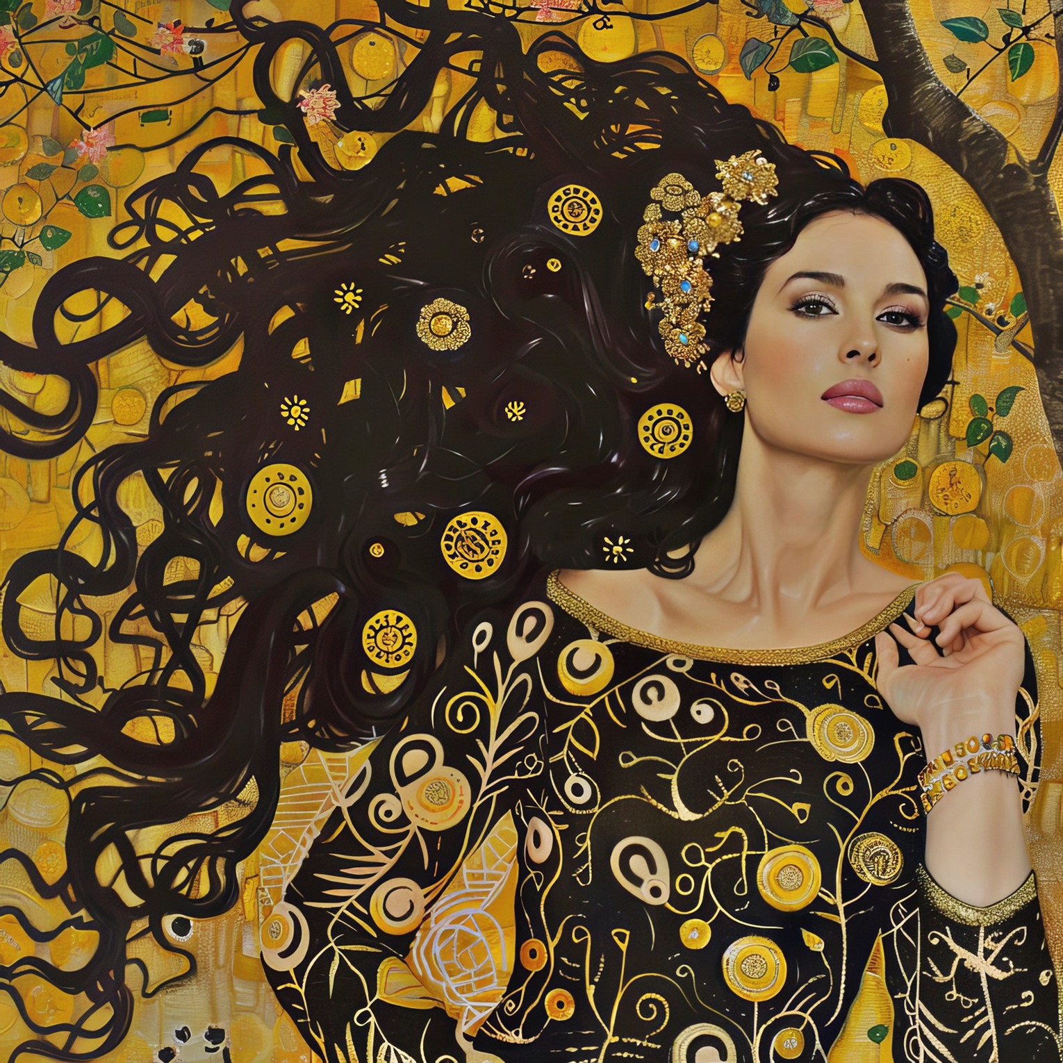 Monica Bellicci at 60 Years Old Celebration as Gustav Klimt IA Paintings (2024)