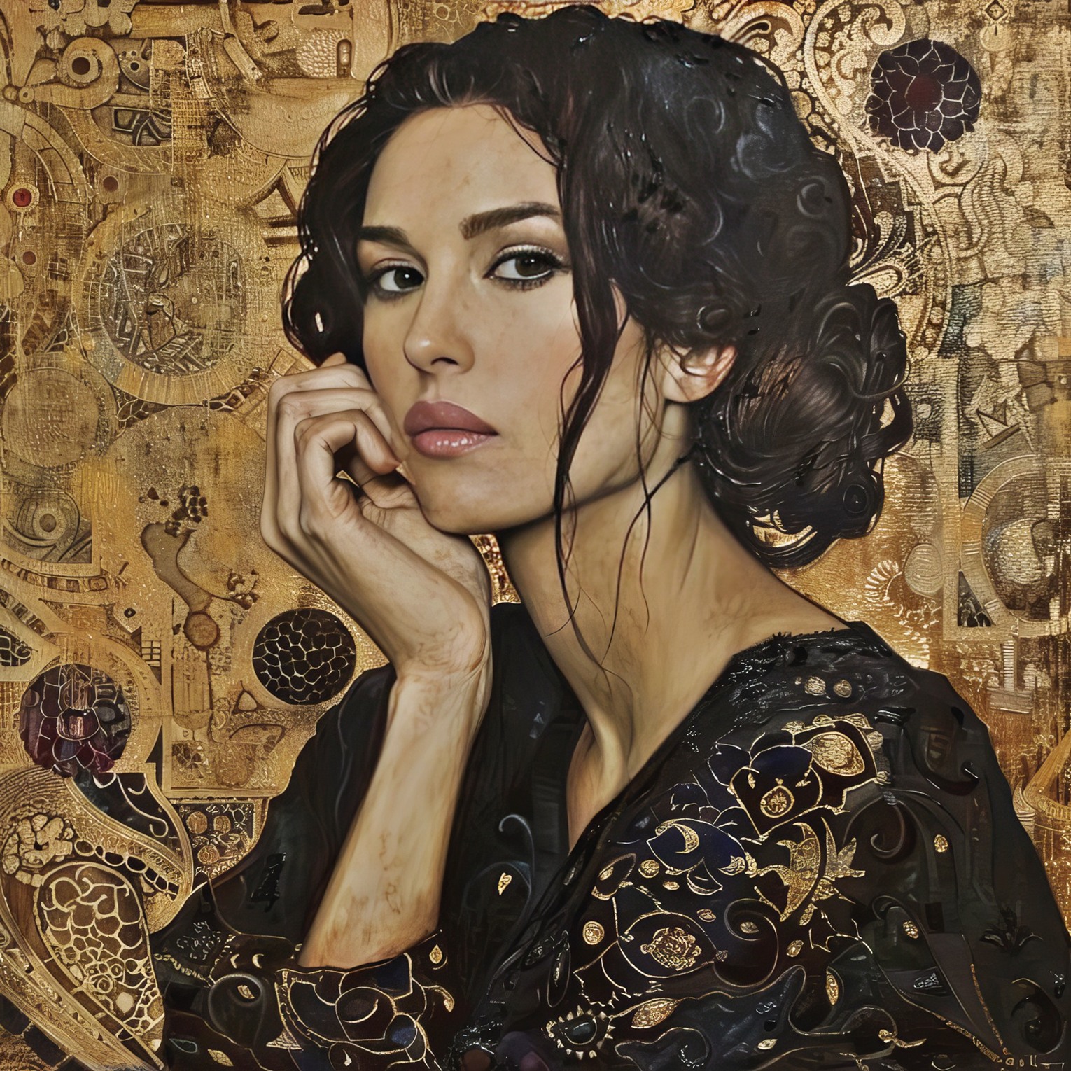 Monica Bellicci at 60 Years Old Celebration as Gustav Klimt IA Paintings (2024)