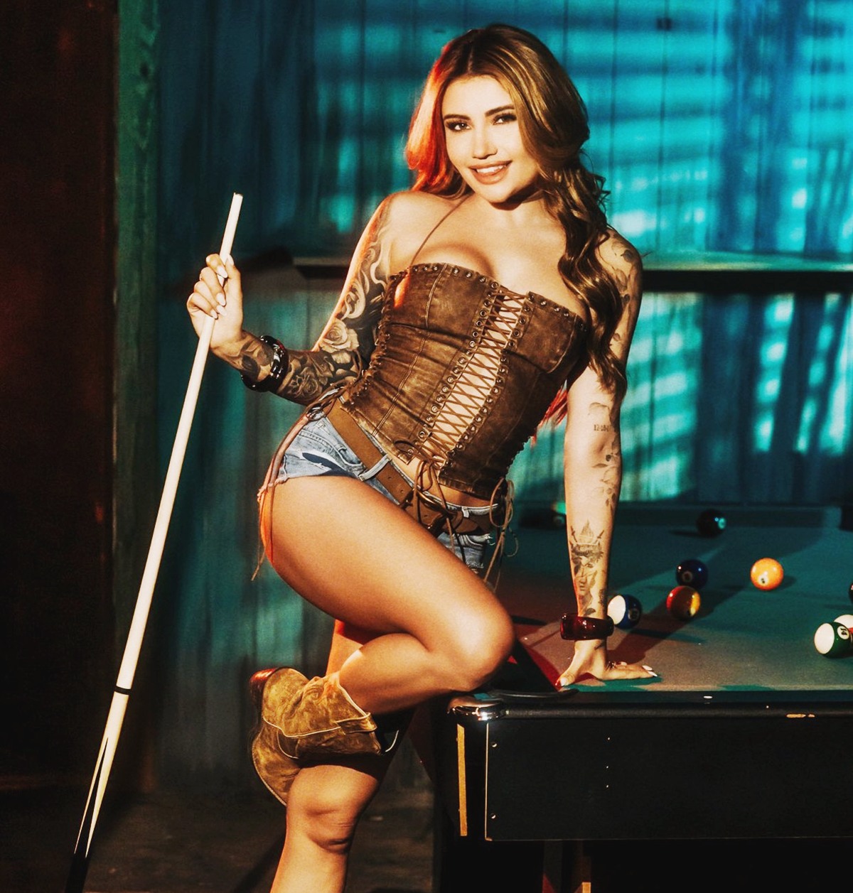 Adria Rae at 29 Years Old as Erotic Centerfold Model Brunette Natural Slender Cowgirl American Bar and Jeans (2026)